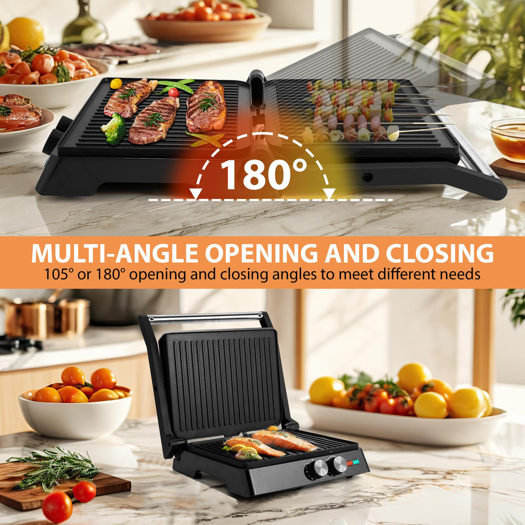 SUSTEAS Temperature Control Electric Grill for Perfect Grilling
