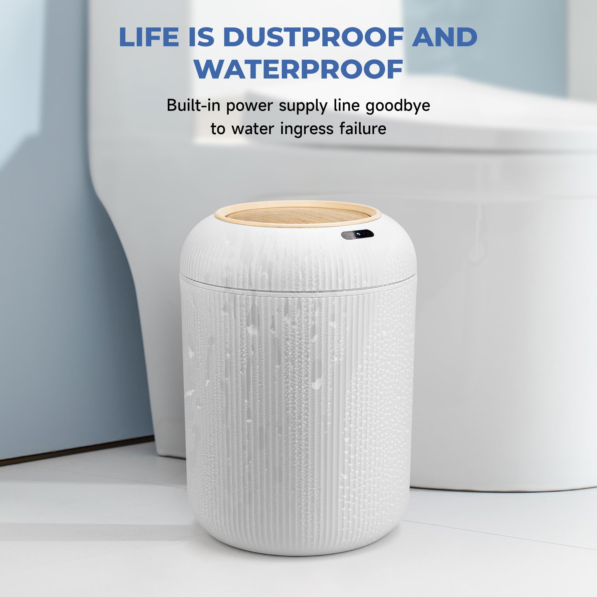 SUSTEAS Smart Sensor Trash Can for Small Kitchen and Bathroom, 10 Liters Capacity