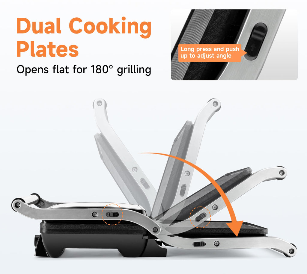 SUSTEAS Sandwich Maker, Non-Stick Panini Press Grill