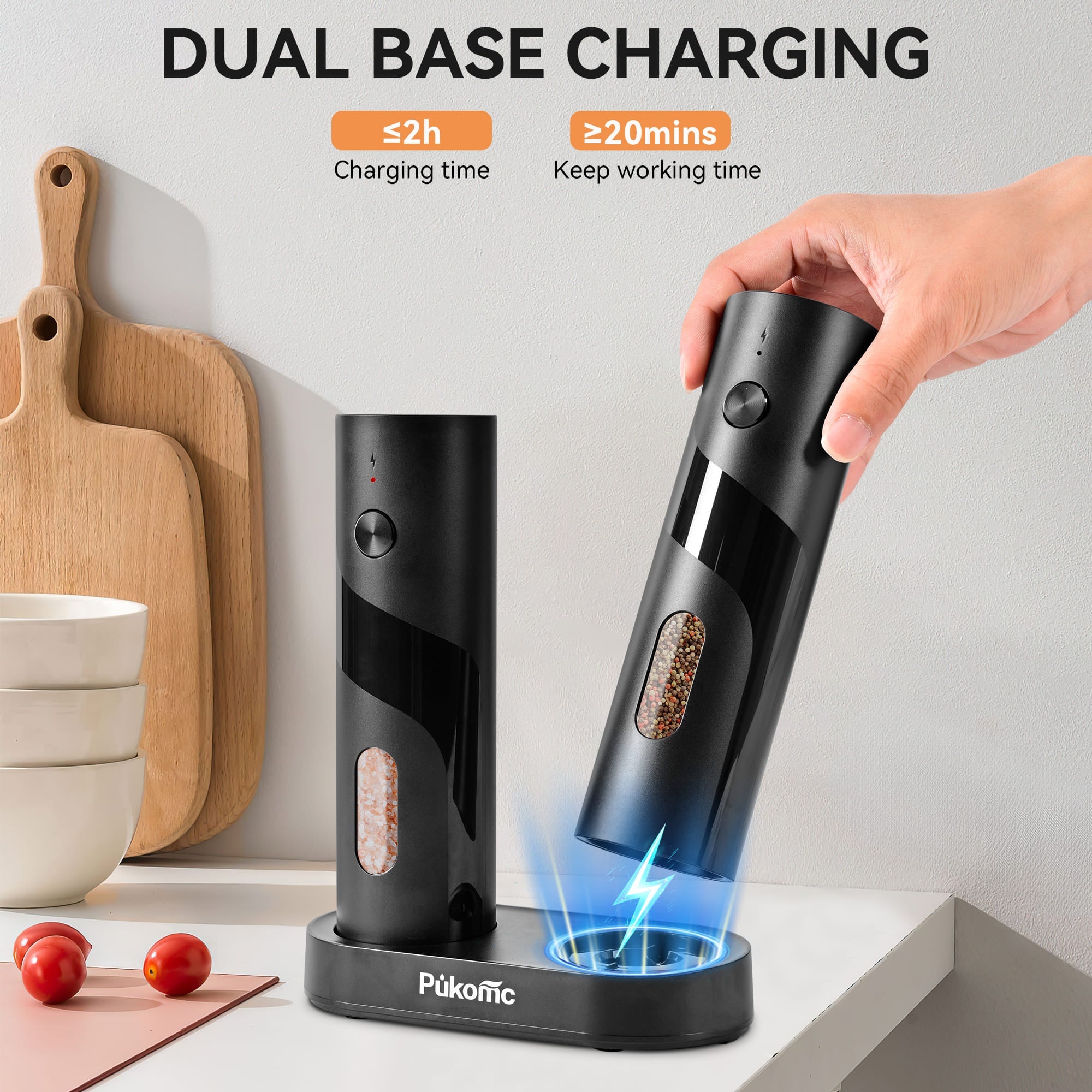 SUSTEAS Electric Salt and Pepper Grinder