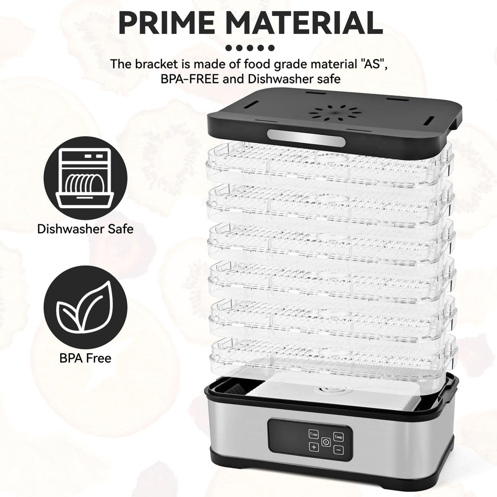 SUSTEAS Food Dehydrator, 5 Trays, Adjustable Temperature