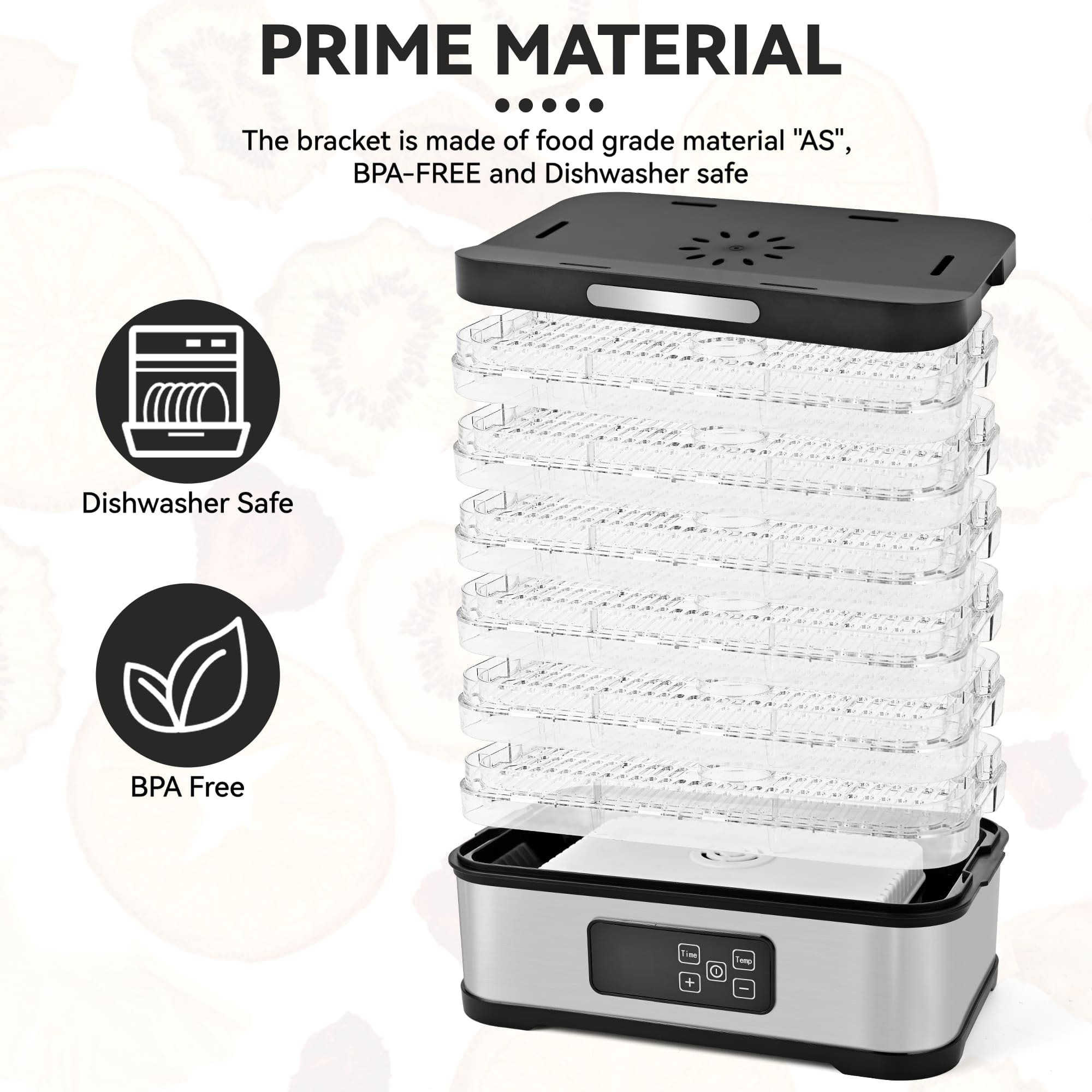 SUSTEAS Food Dehydrator, 5 Trays, Adjustable Temperature