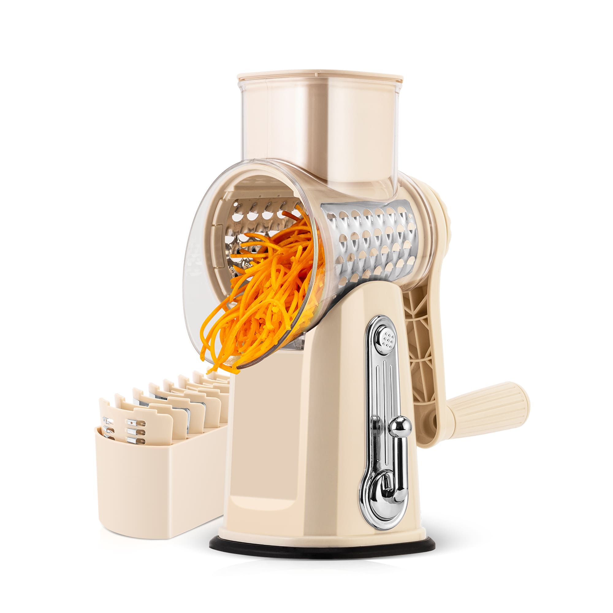 SUSTEAS Rotary Cheese Grater & Vegetable Slicer for home use