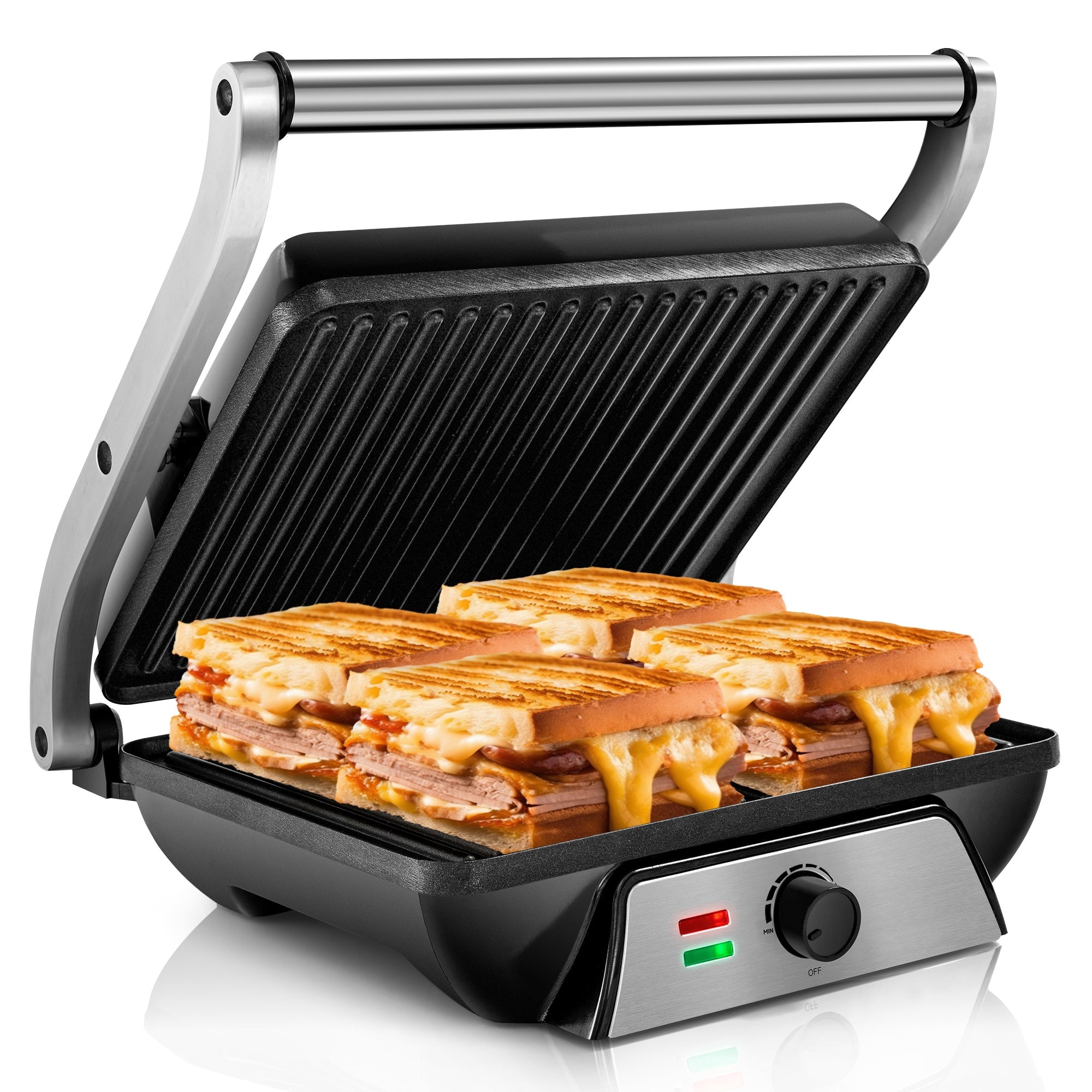 SUSTEAS Sandwich Maker, Non-Stick Panini Press Grill