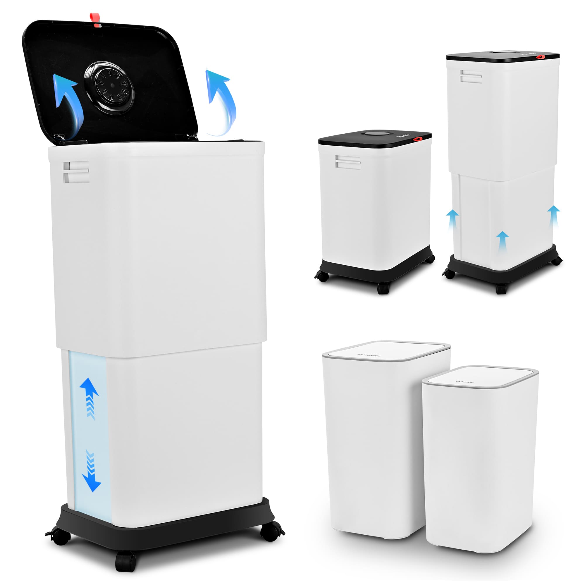 SUSTEAS Telescopic Kitchen Trash Can for Kitchen