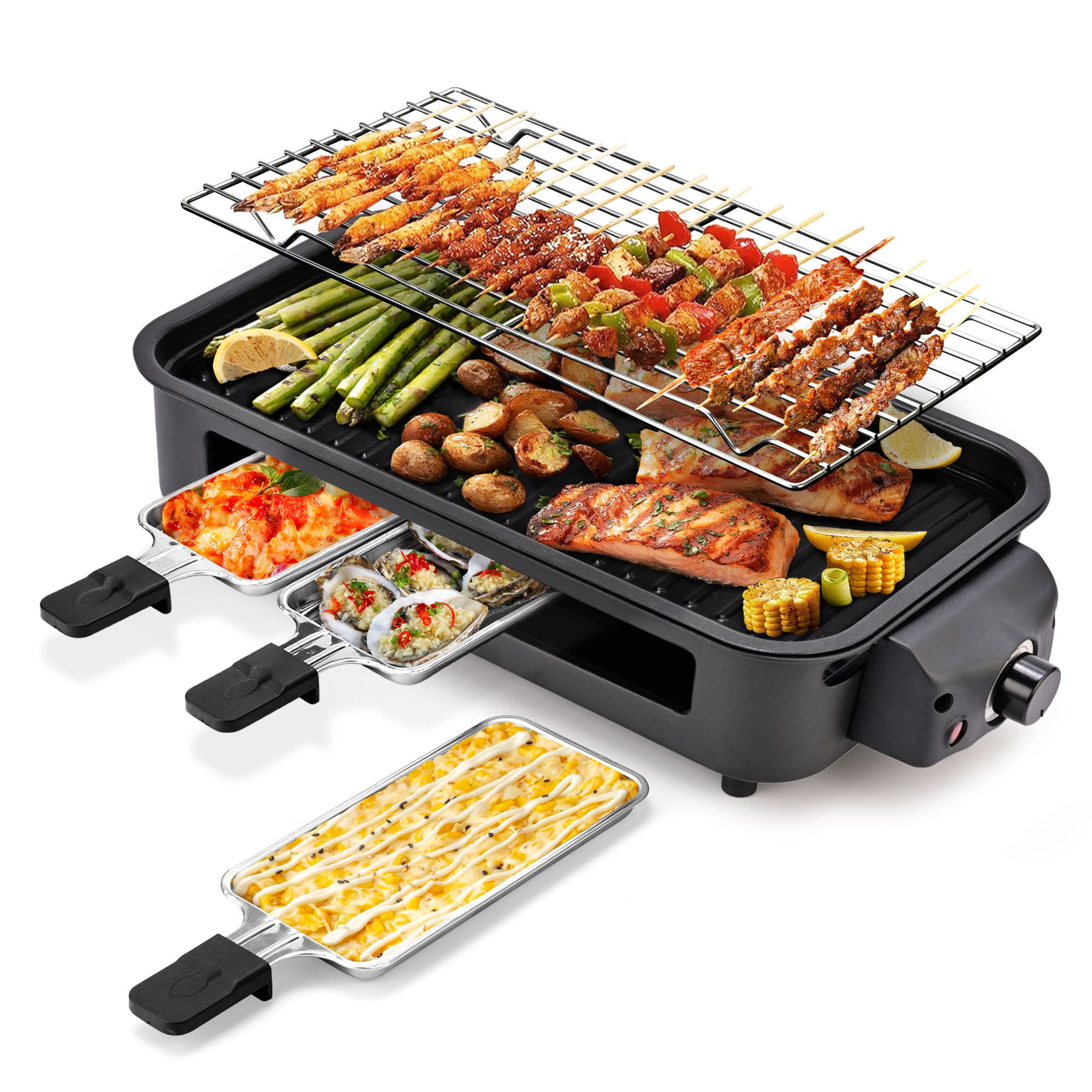 SUSTEAS Electric Barbecue Grill for Home, Non-stick & Smokeless grill for kitchen