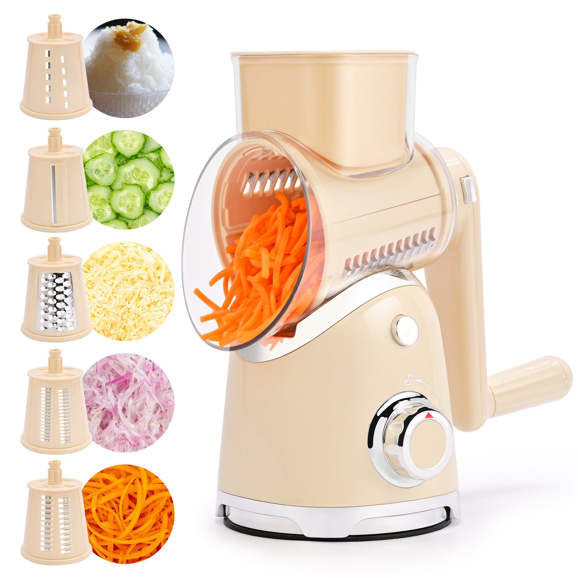 SUSTEAS New Rotary Cheese Grater & Vegetable Shredder