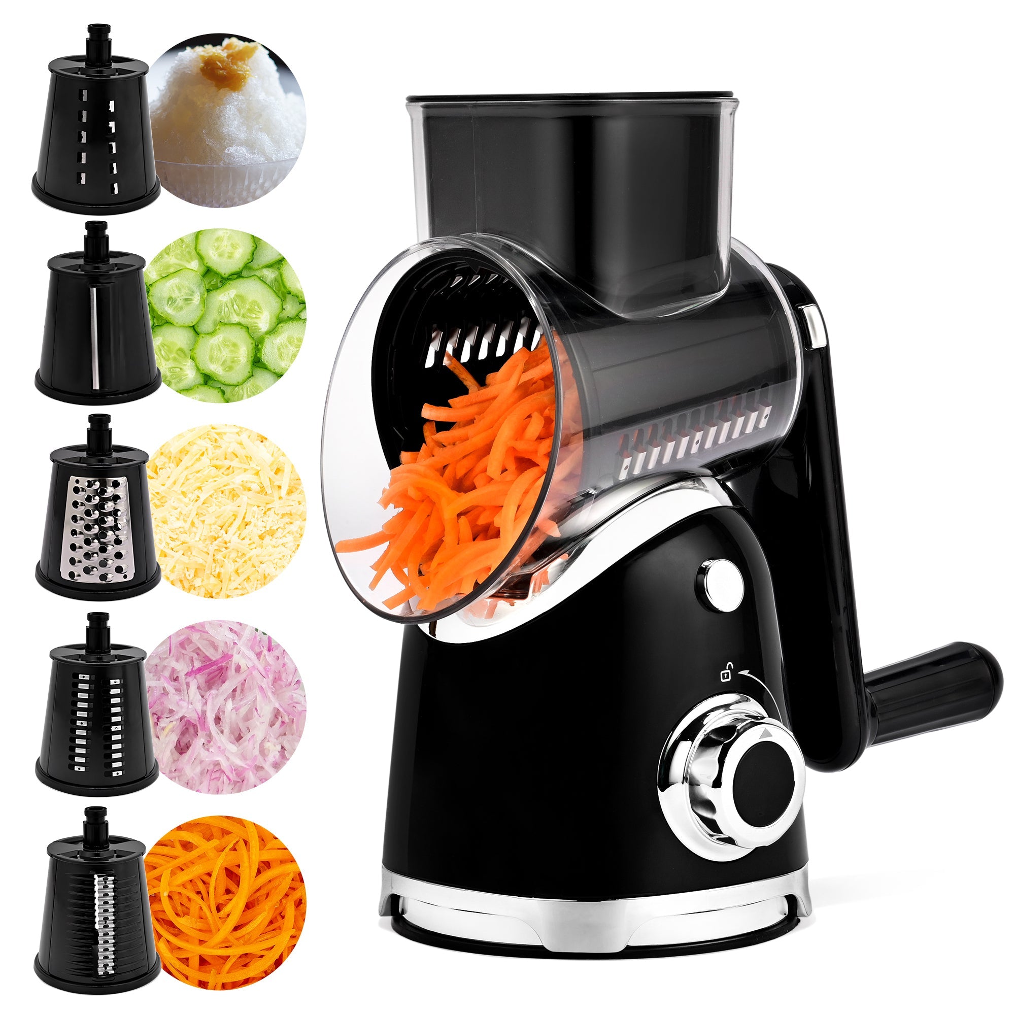 SUSTEAS New Rotary Cheese Grater & Vegetable Shredder