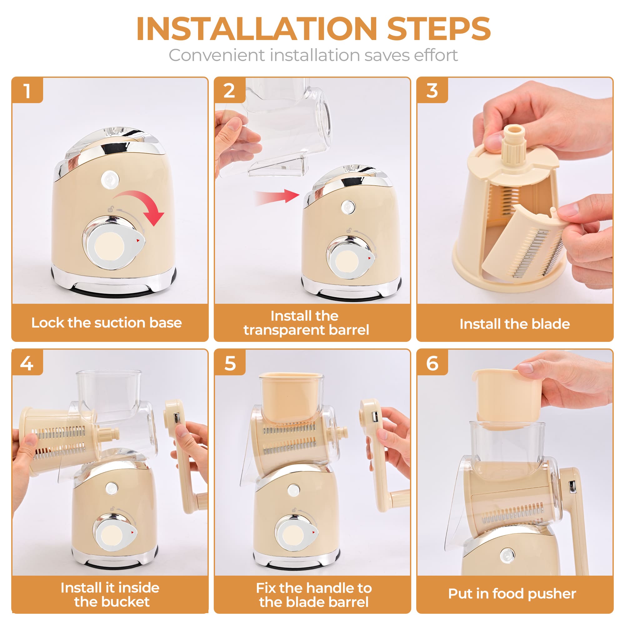 SUSTEAS New Rotary Cheese Grater & Vegetable Shredder