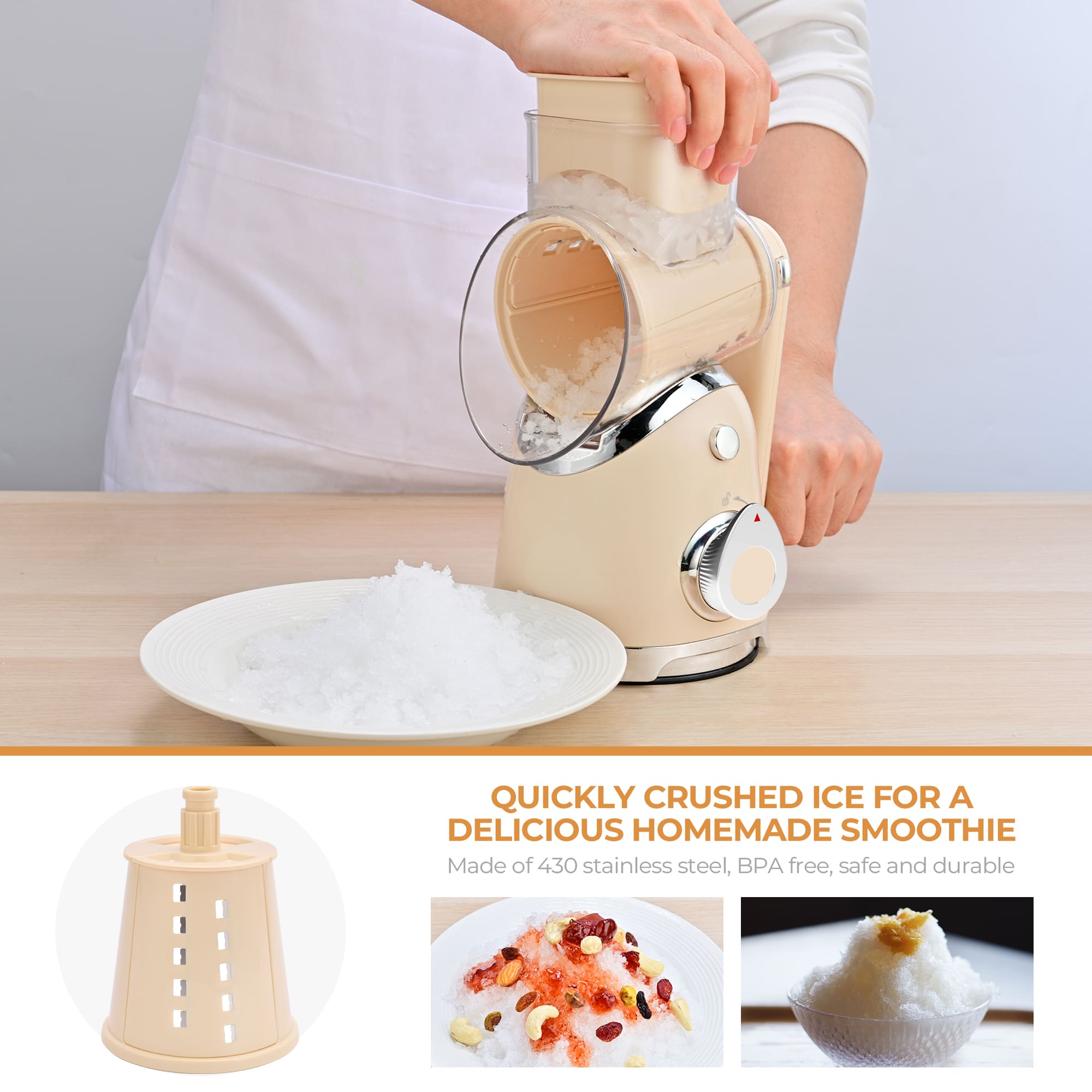 SUSTEAS New Rotary Cheese Grater & Vegetable Shredder