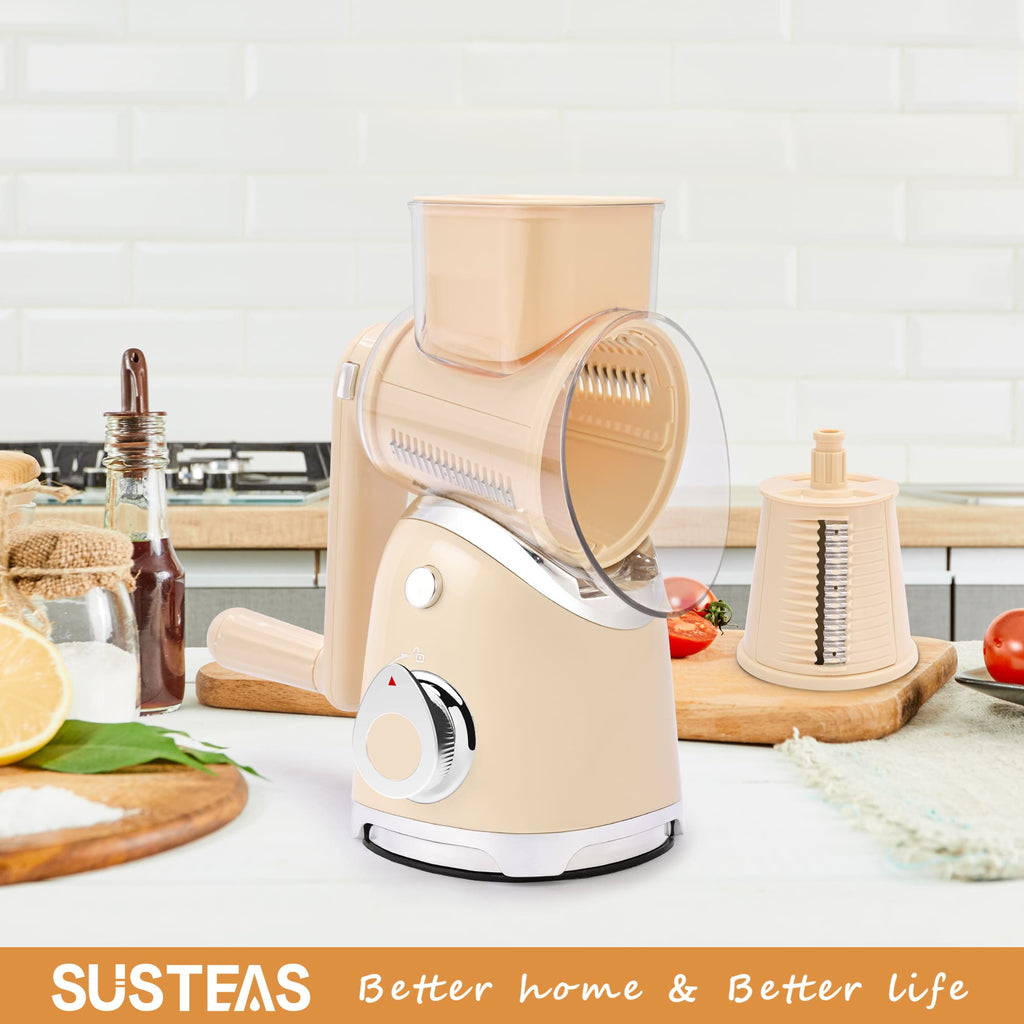 SUSTEAS New Rotary Cheese Grater & Vegetable Shredder