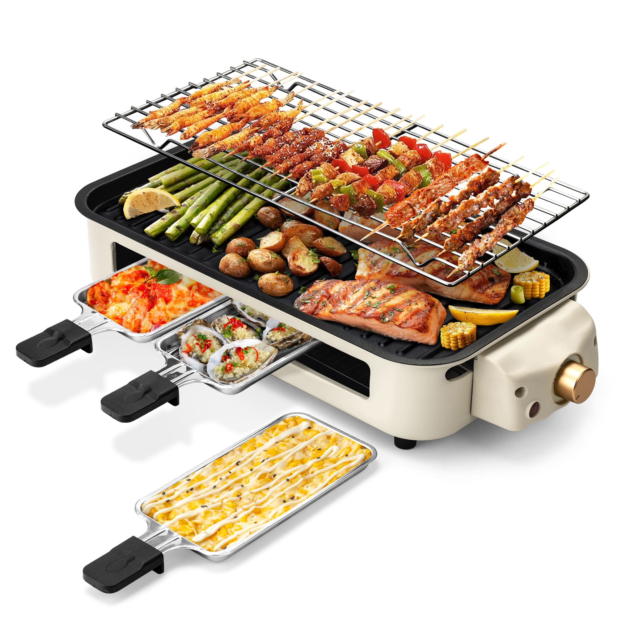 SUSTEAS Electric Barbecue Grill for Home, Non-stick & Smokeless grill for kitchen