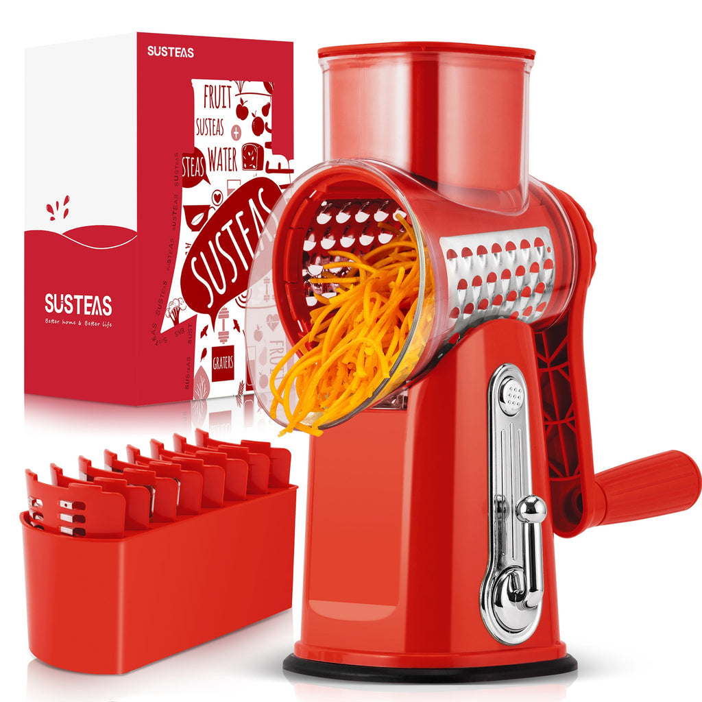 SUSTEAS Rotary Cheese Grater & Vegetable Slicer for home use