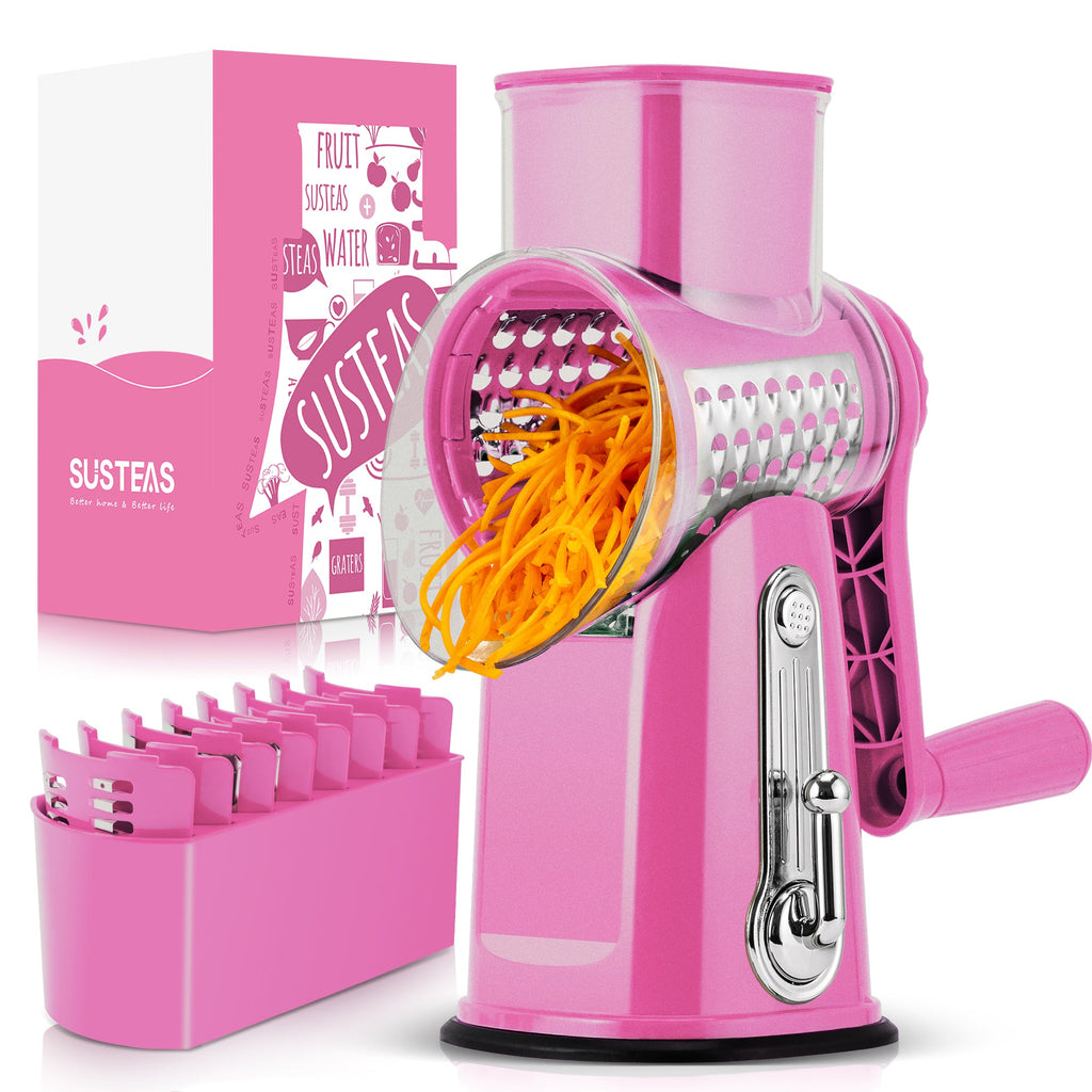 SUSTEAS Rotary Cheese Grater & Vegetable Slicer for home use