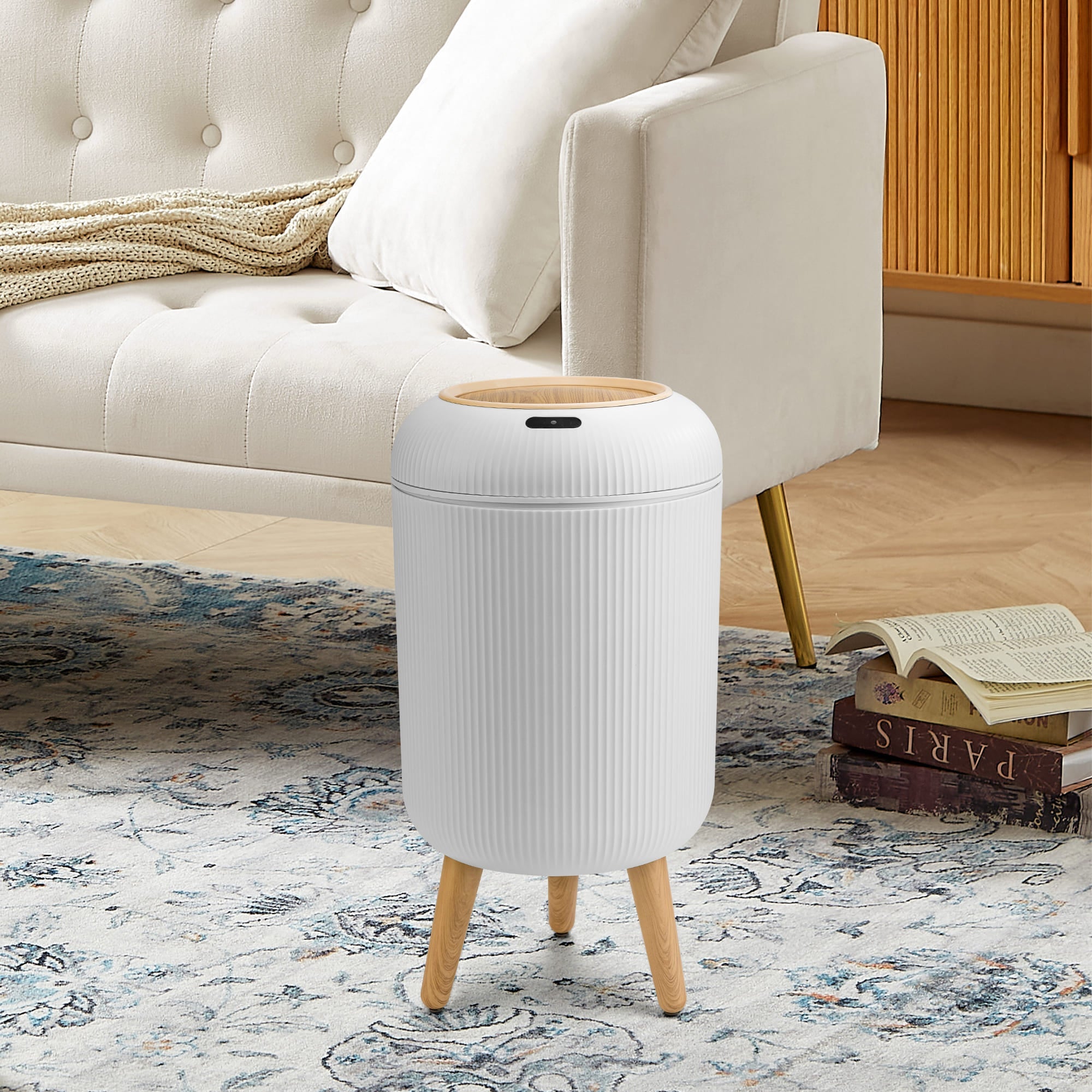 SUSTEAS Smart Sensor Trash Can for Small Kitchen and Bathroom, 10 Liters Capacity
