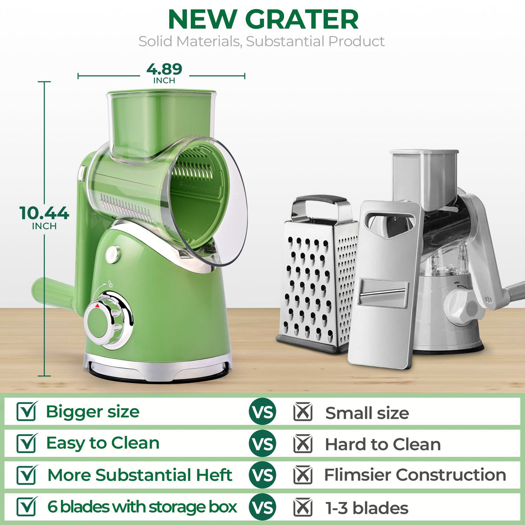 SUSTEAS New Rotary Cheese Grater & Vegetable Shredder