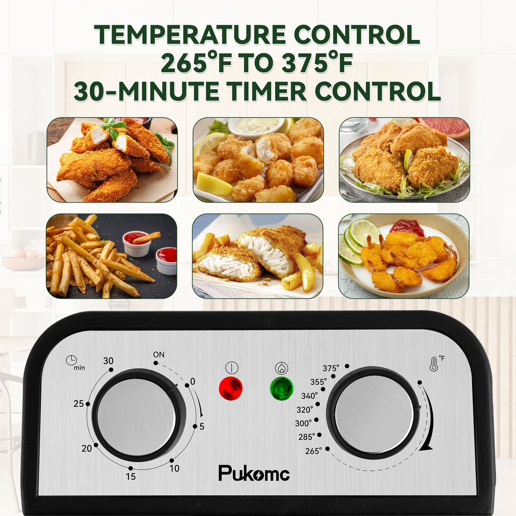 SUSTEAS Electric Fryer Machine for Home, Small Fryer for Kitchen