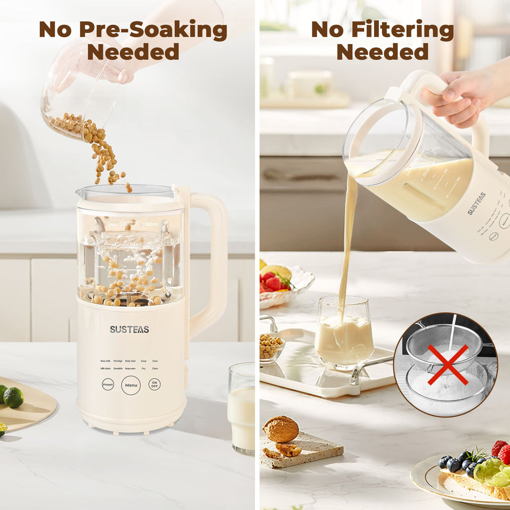 SUSTEAS Nut Milk Machine Maker, Beige Color