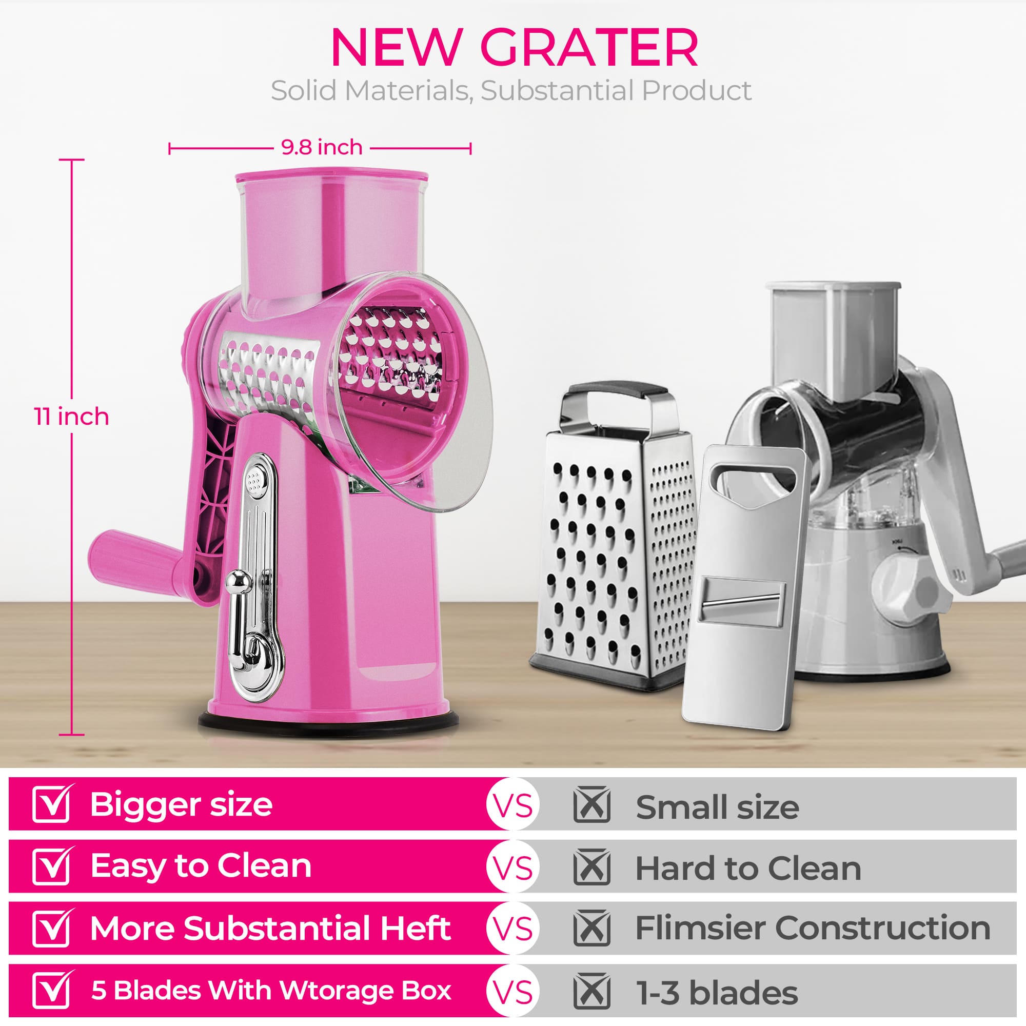 SUSTEAS Vegetable Slicer and Grater for Kitchen