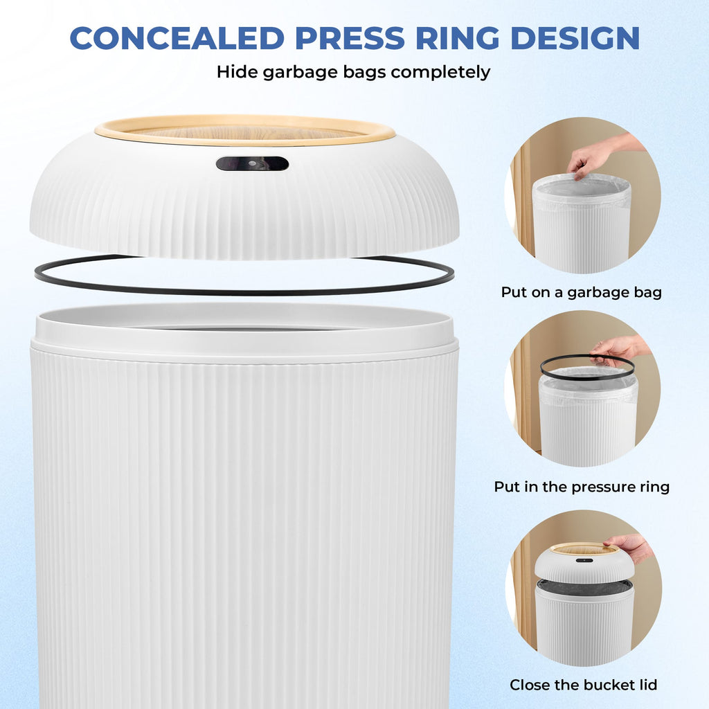 SUSTEAS Smart Sensor Trash Can for Small Kitchen and Bathroom, 10 Liters Capacity