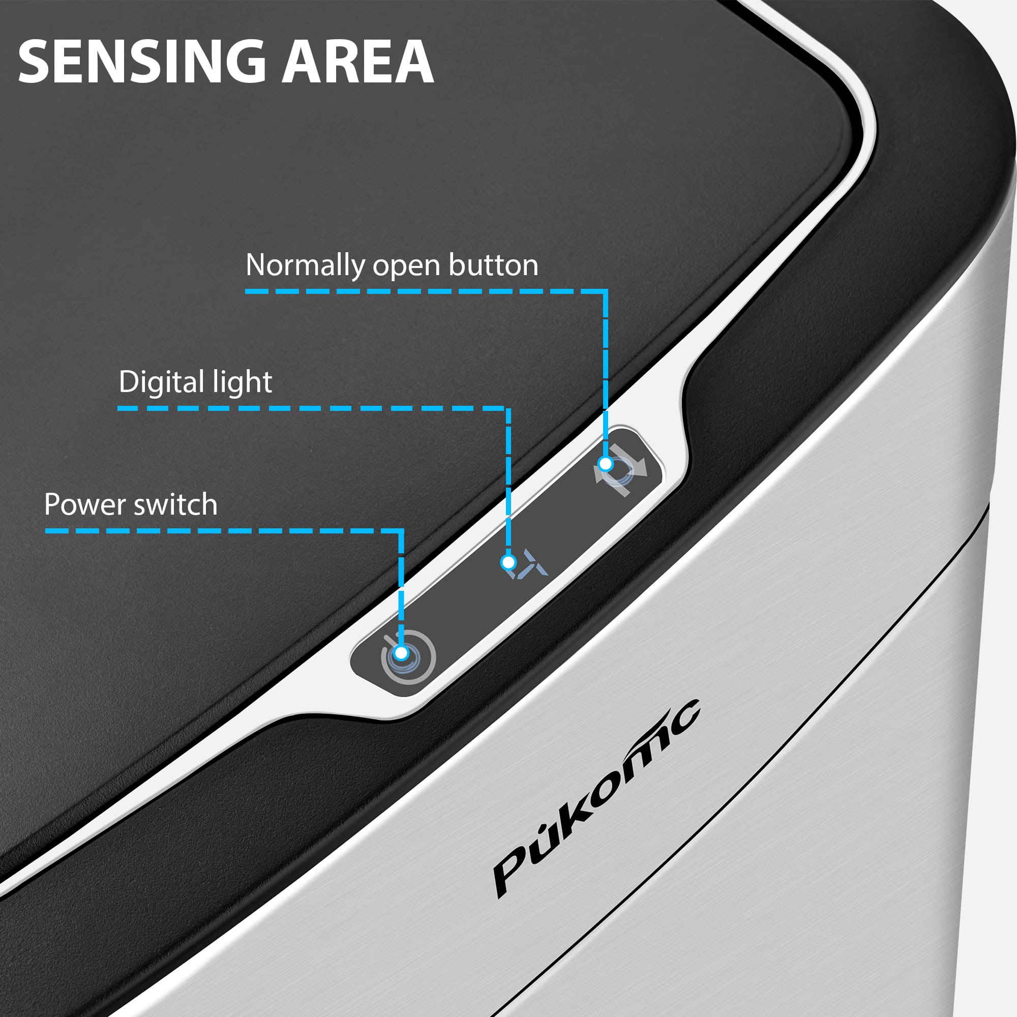 SUSTEAS Stainless Steel Motion Sensor Trash Can for Home and Outdoor, 10 Liters Capacity