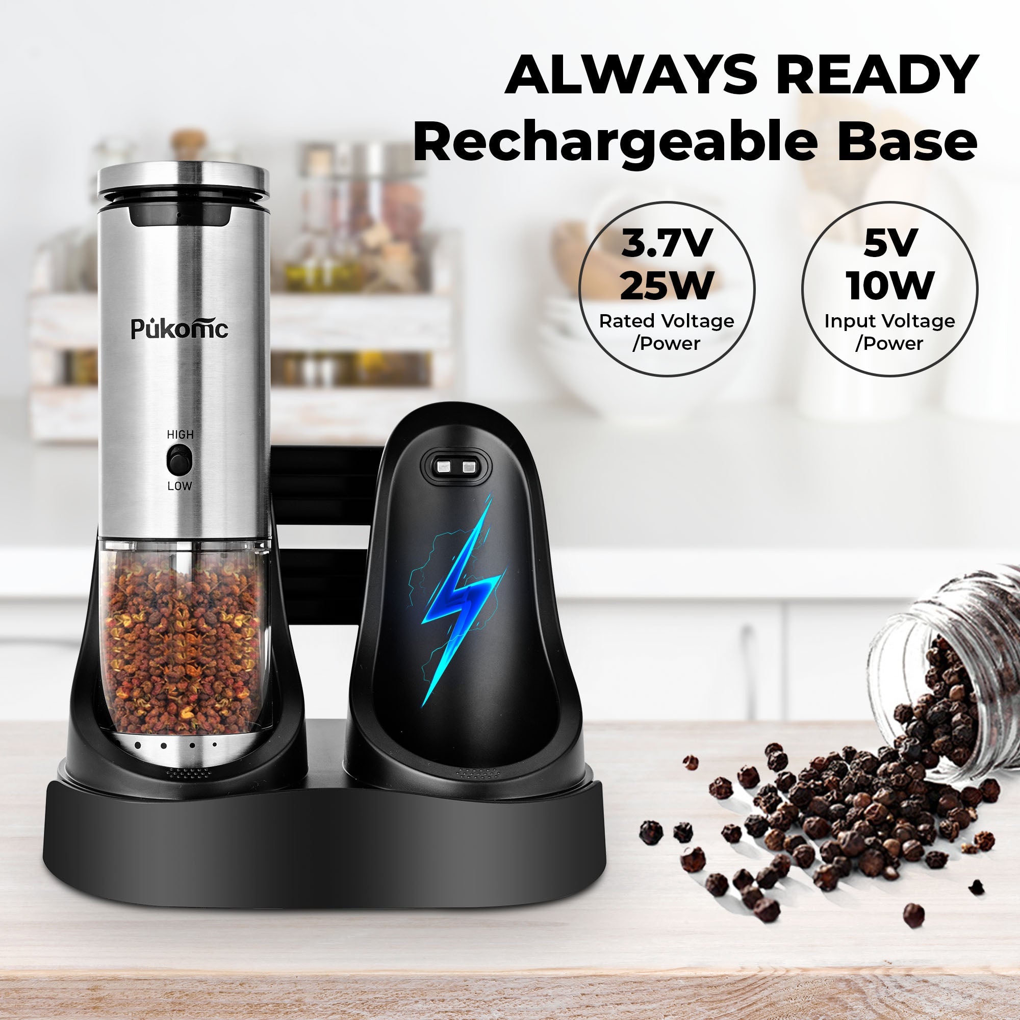 SUSTEAS Electric Salt and Pepper Grinder