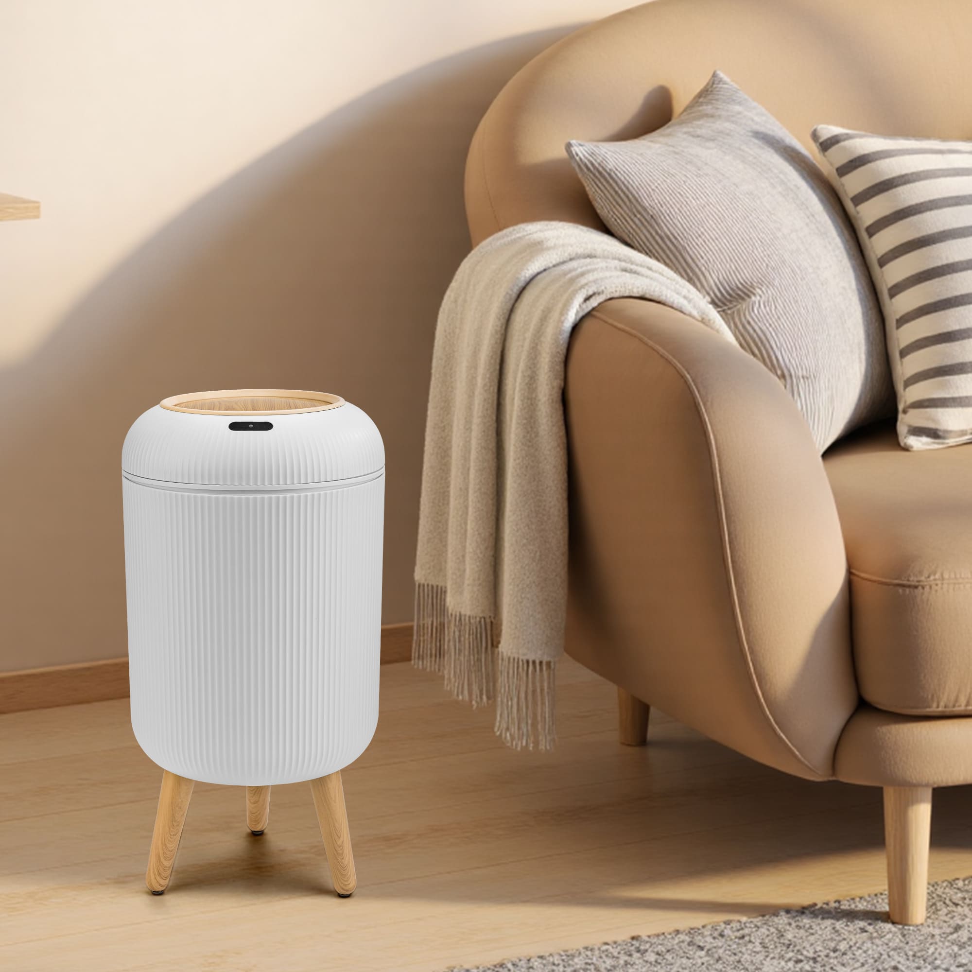 SUSTEAS Smart Sensor Trash Can for Small Kitchen and Bathroom, 10 Liters Capacity