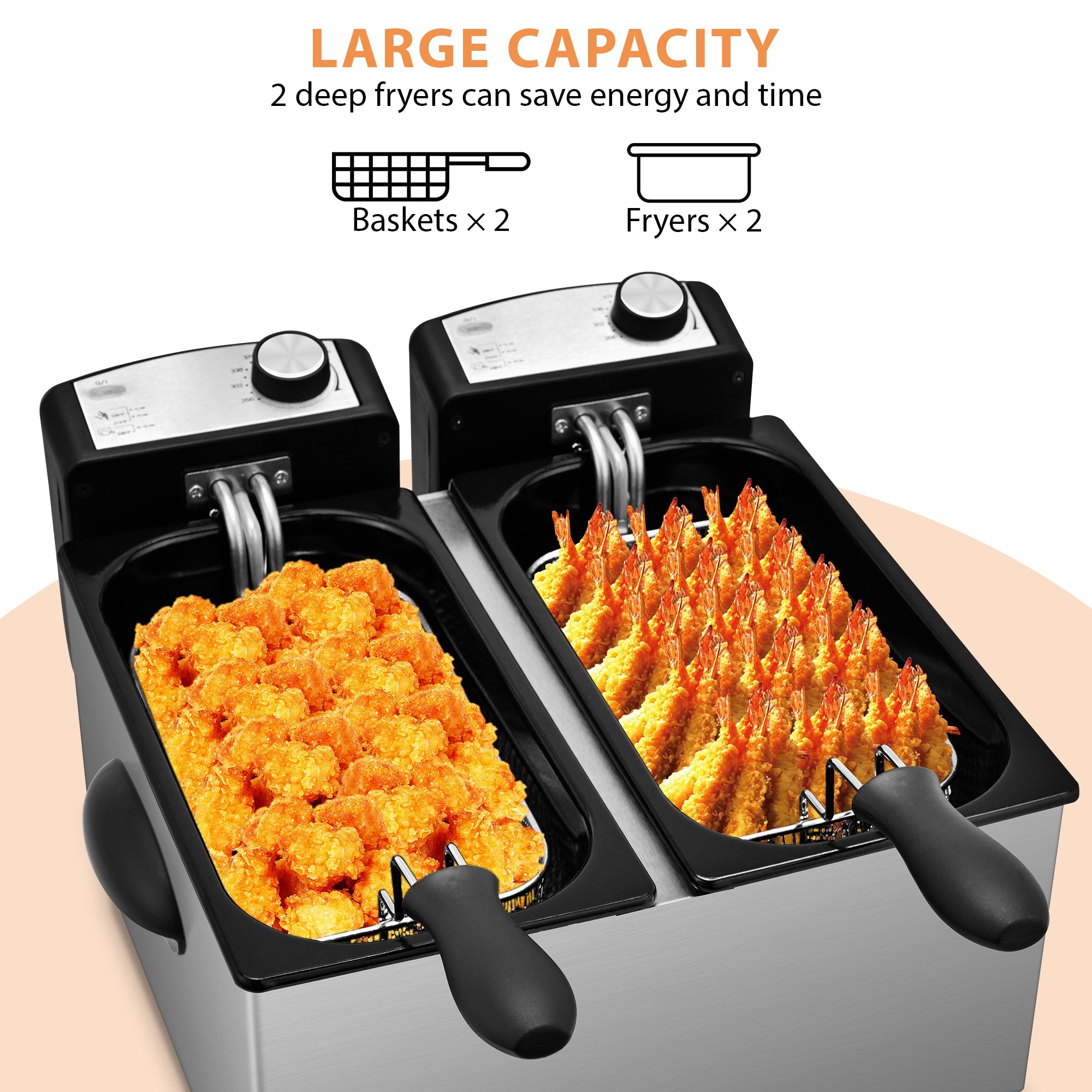 SUSTEAS Large Electric Deep Fryer for large parties or family dinners