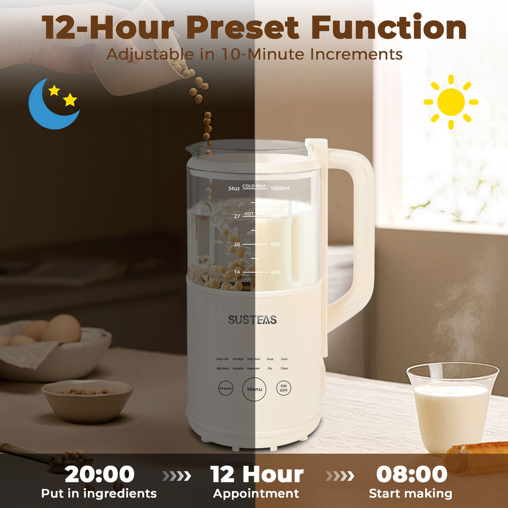 SUSTEAS Nut Milk Machine Maker, Beige Color