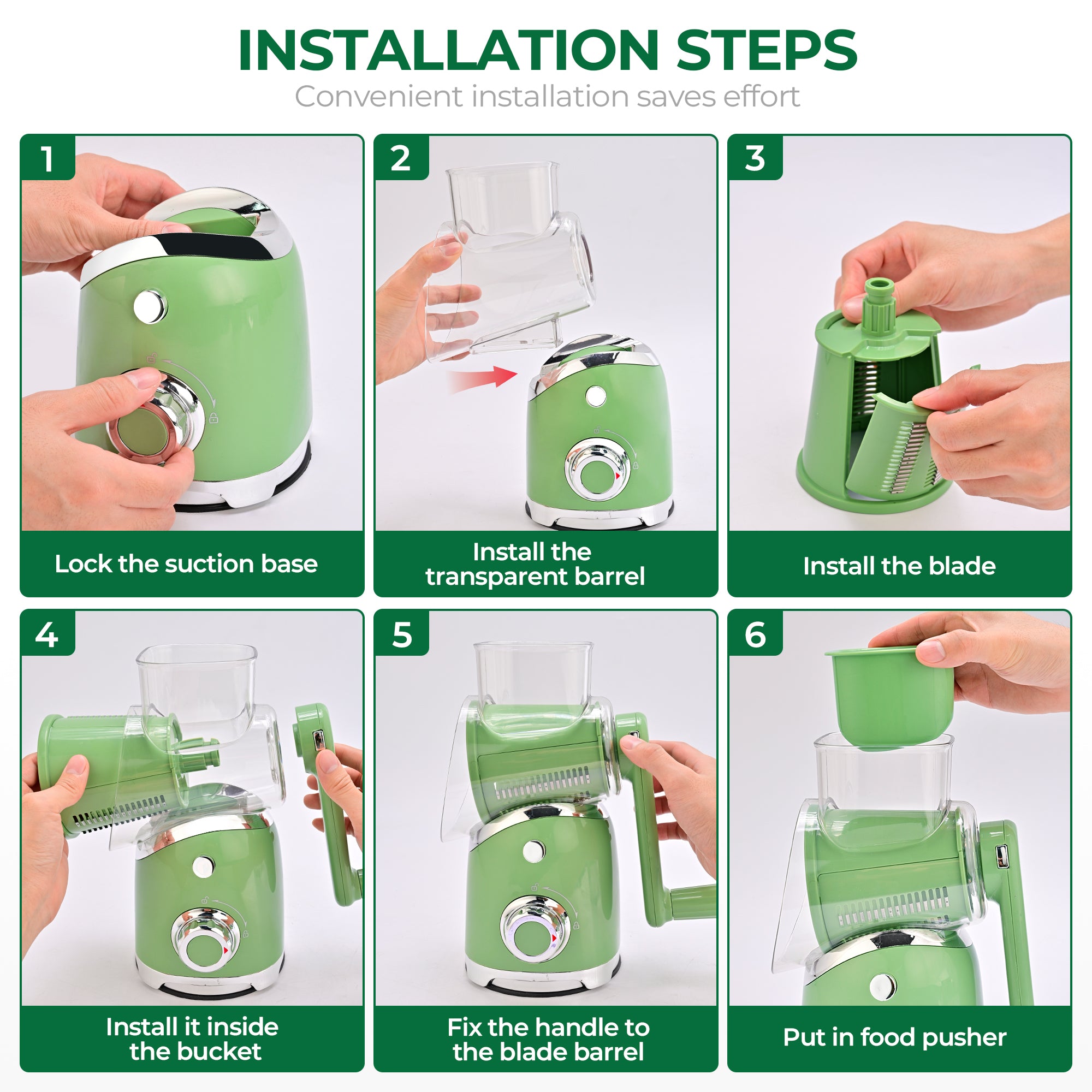 SUSTEAS New Rotary Cheese Grater & Vegetable Shredder