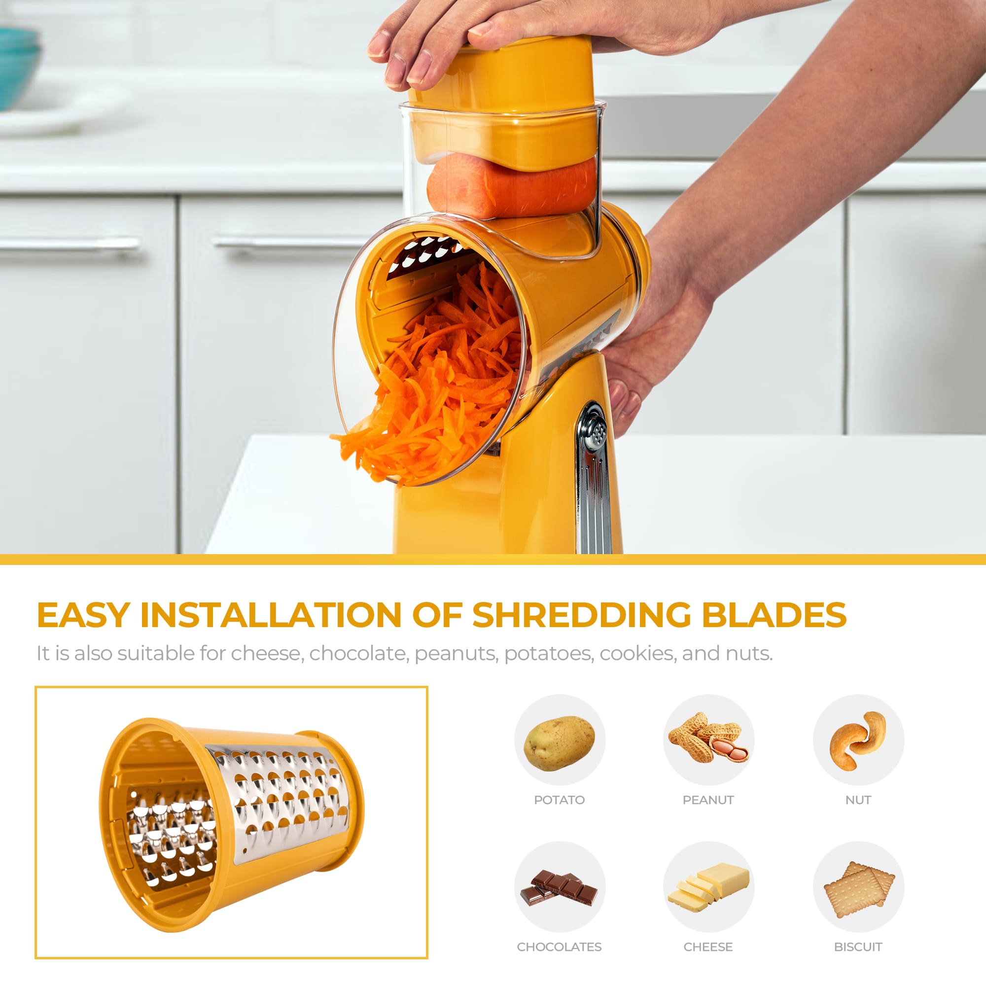 SUSTEAS Vegetable Slicer and Grater for Kitchen