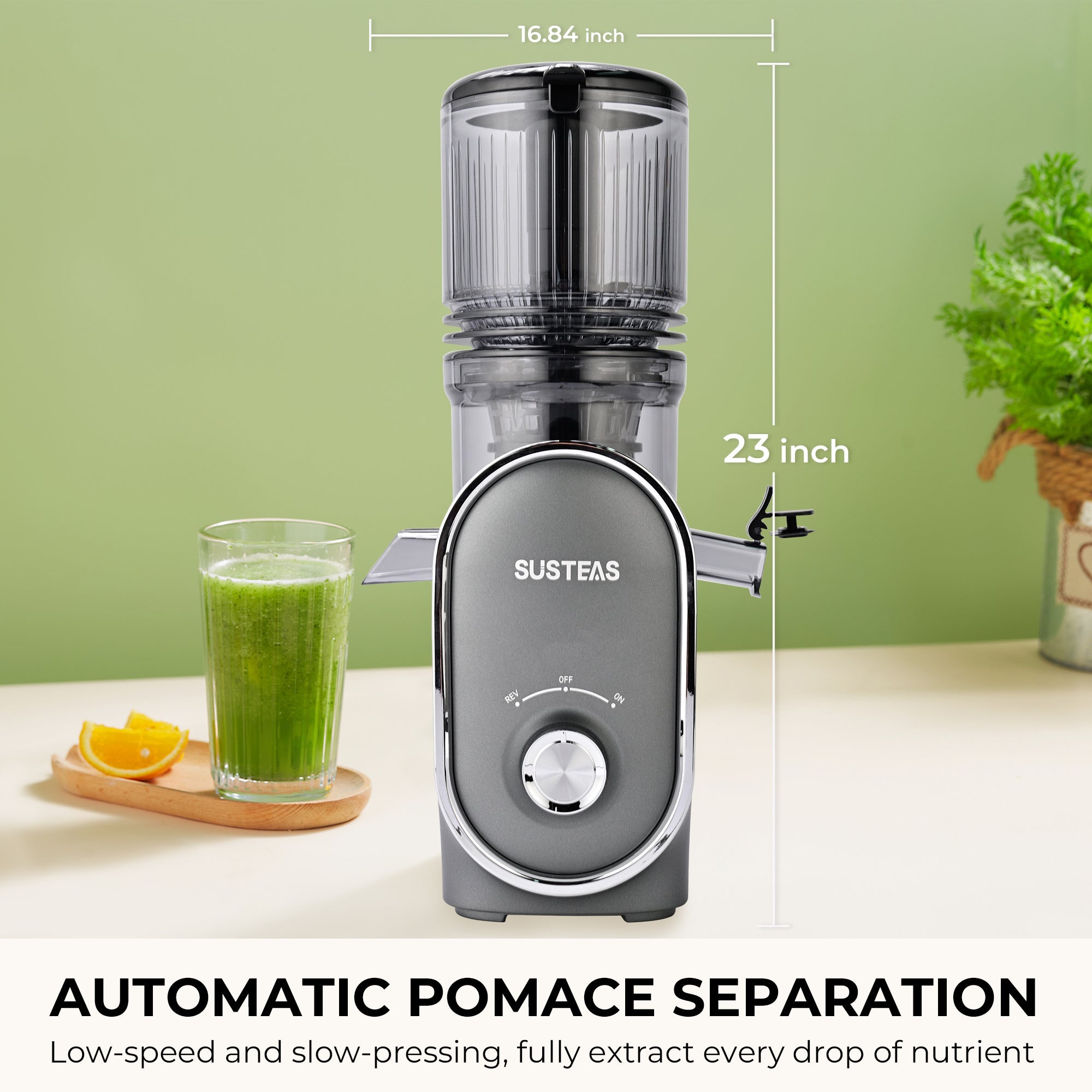 SUSTEAS Fruit Juicer for home, Dark Gray