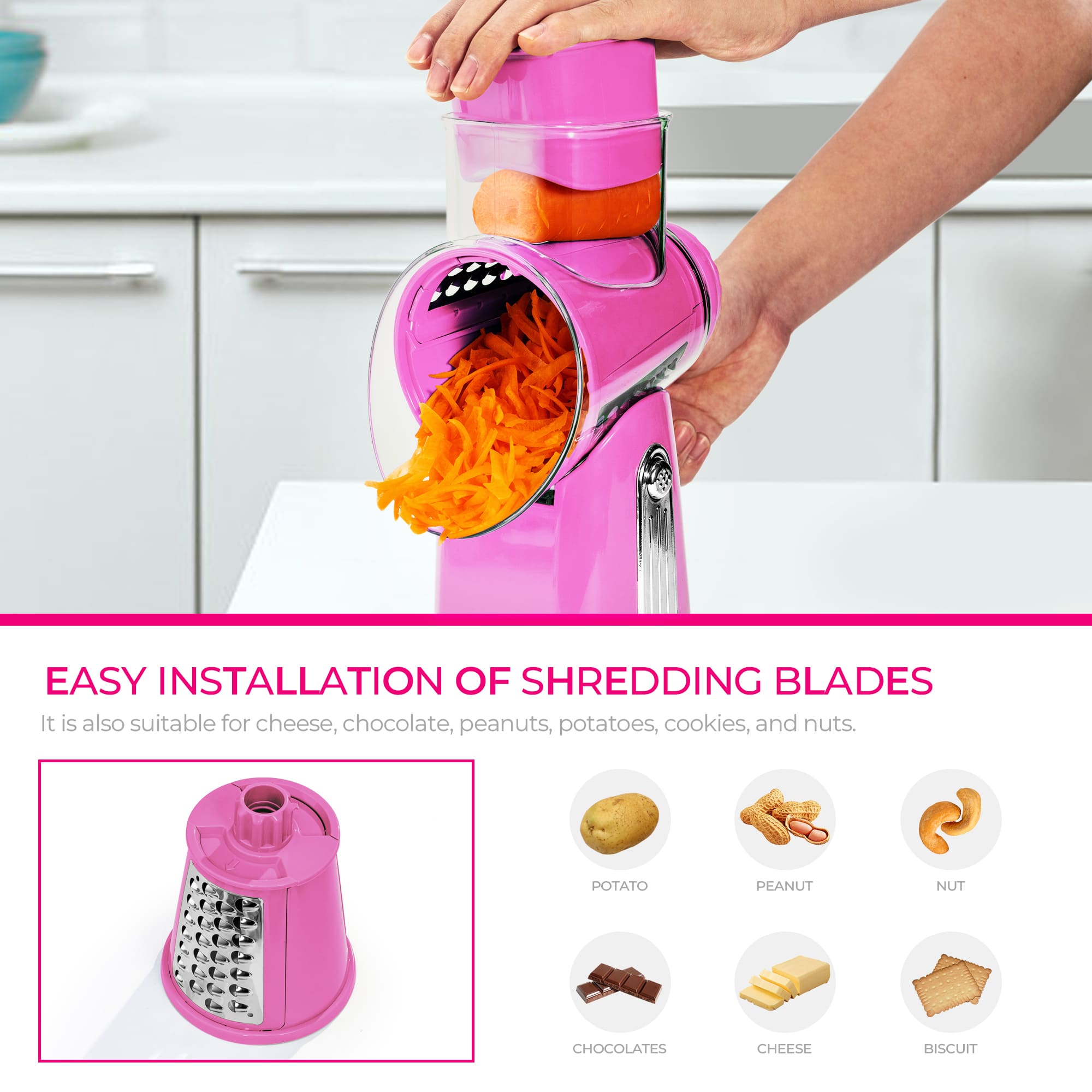 SUSTEAS Vegetable Slicer and Grater for Kitchen