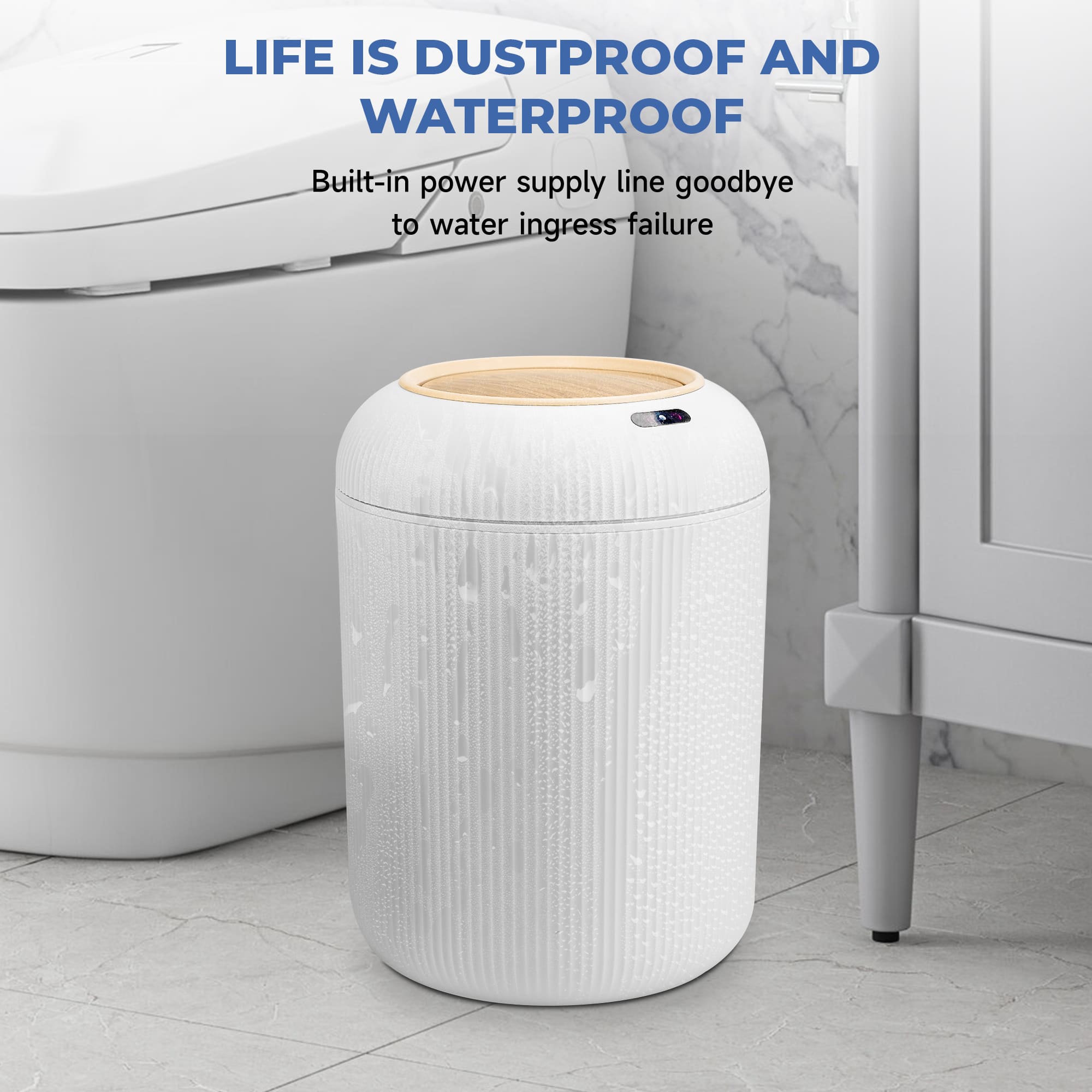 SUSTEAS Smart Sensor Trash Can for Small Kitchen and Bathroom, 10 Liters Capacity
