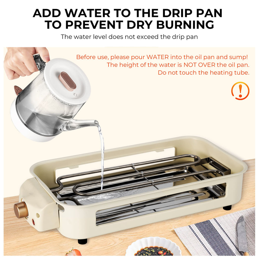 SUSTEAS Electric Barbecue Grill for Home, Non-stick & Smokeless grill for kitchen