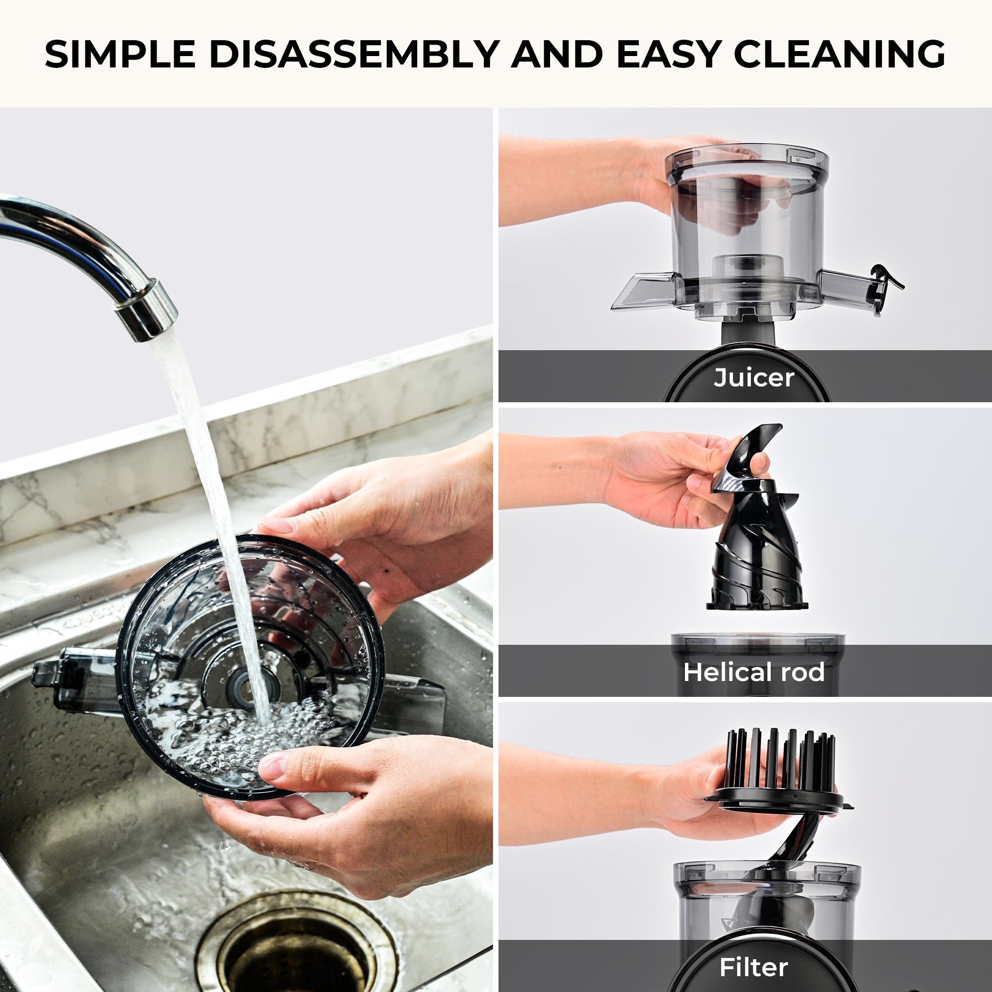 SUSTEAS Fruit Juicer for home, Dark Gray