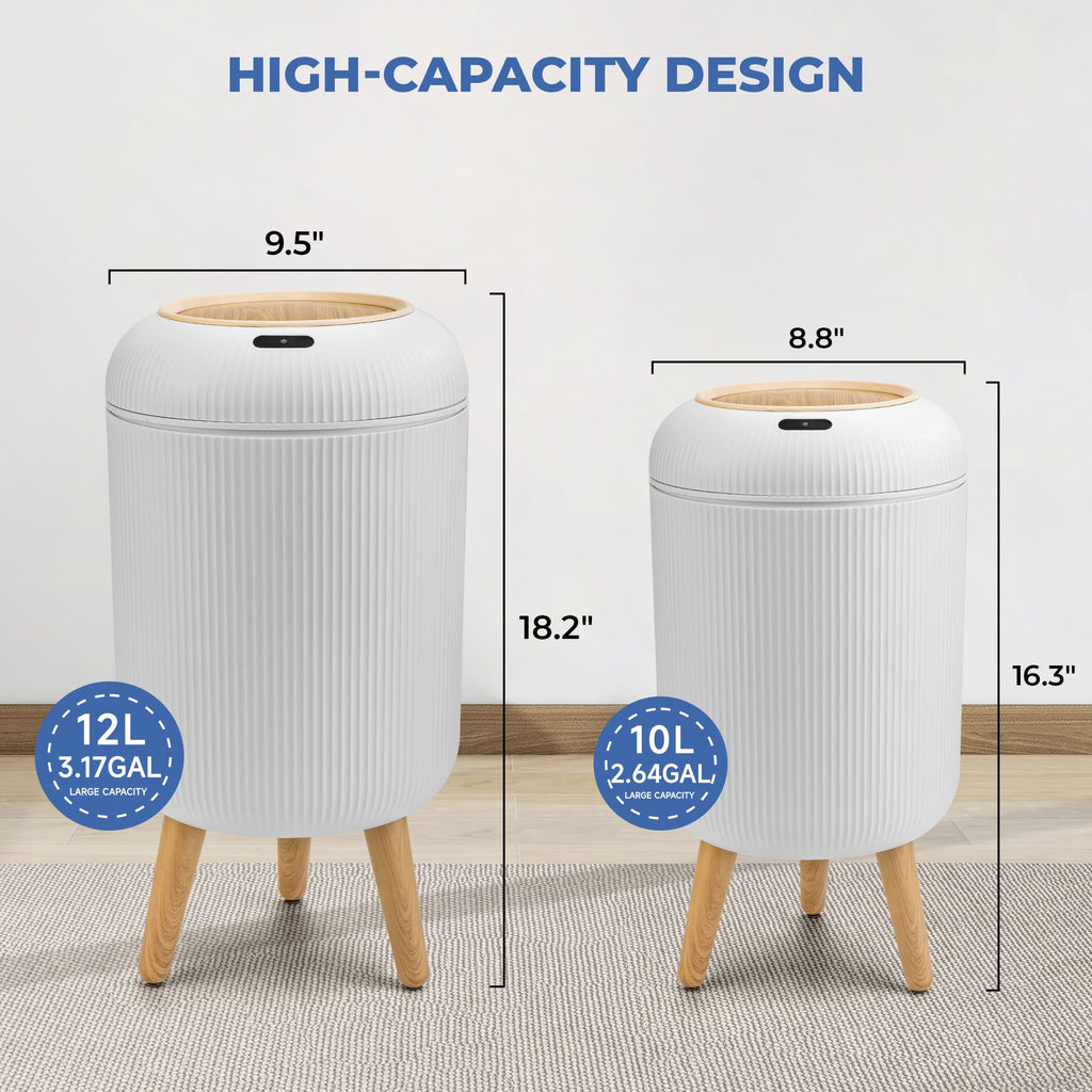 SUSTEAS Smart Sensor Trash Can for Small Kitchen and Bathroom, 10 Liters Capacity