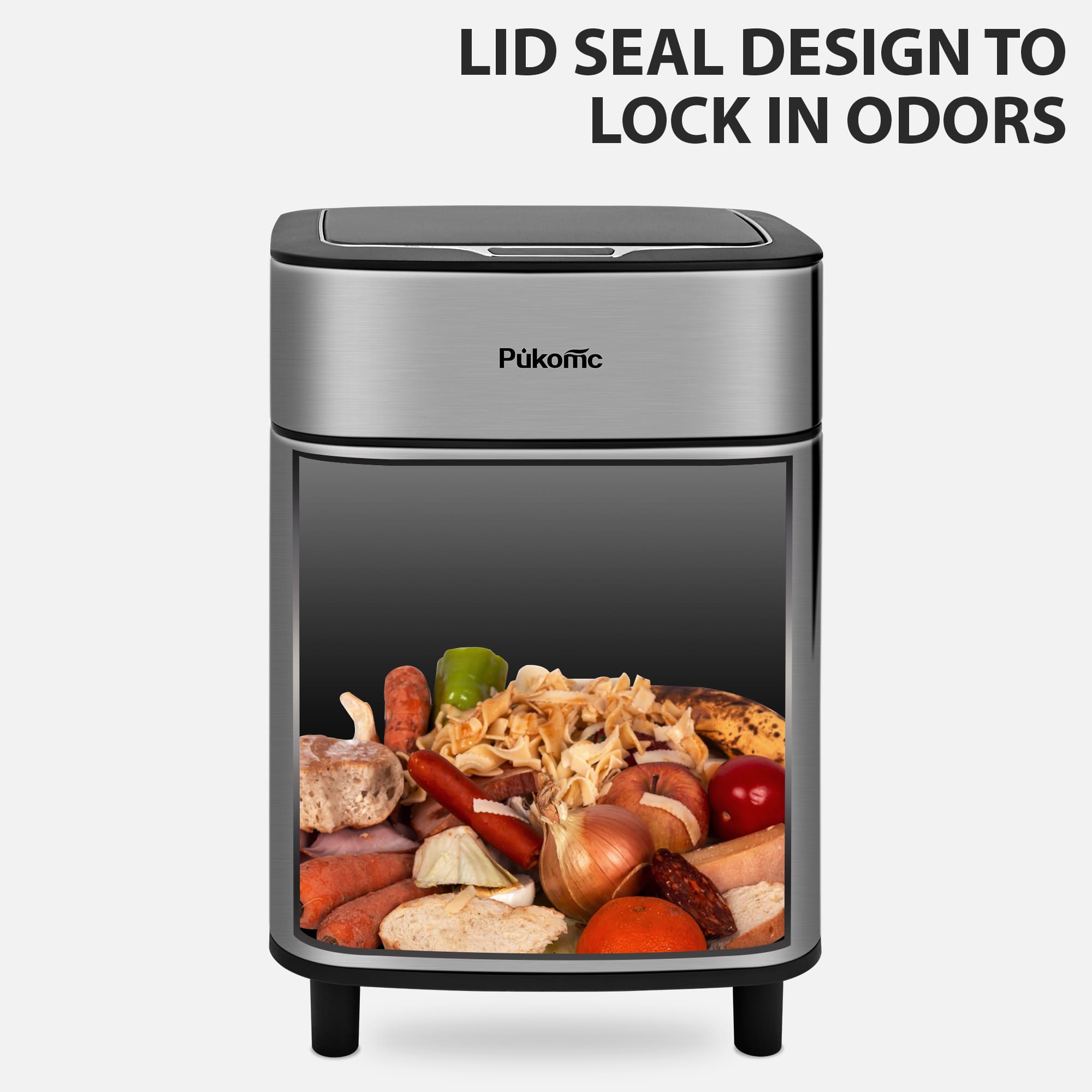 SUSTEAS Stainless Steel Motion Sensor Trash Can for Home and Outdoor, 10 Liters Capacity