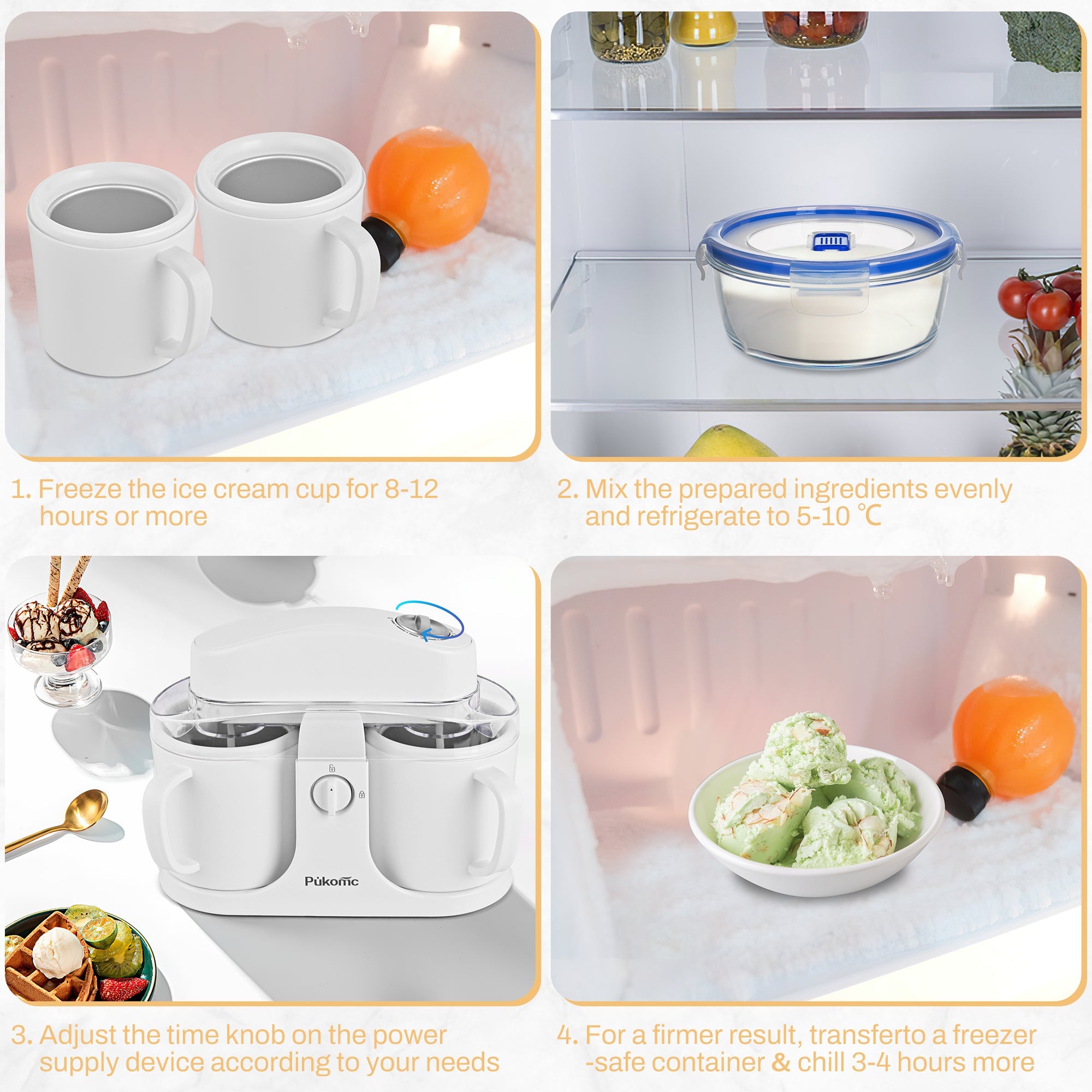 SUSTEAS Ice Cream Maker Machine