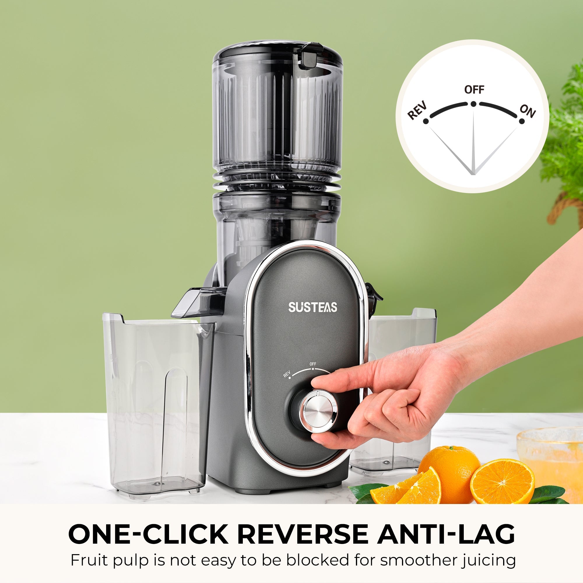 SUSTEAS Fruit Juicer for home, Dark Gray