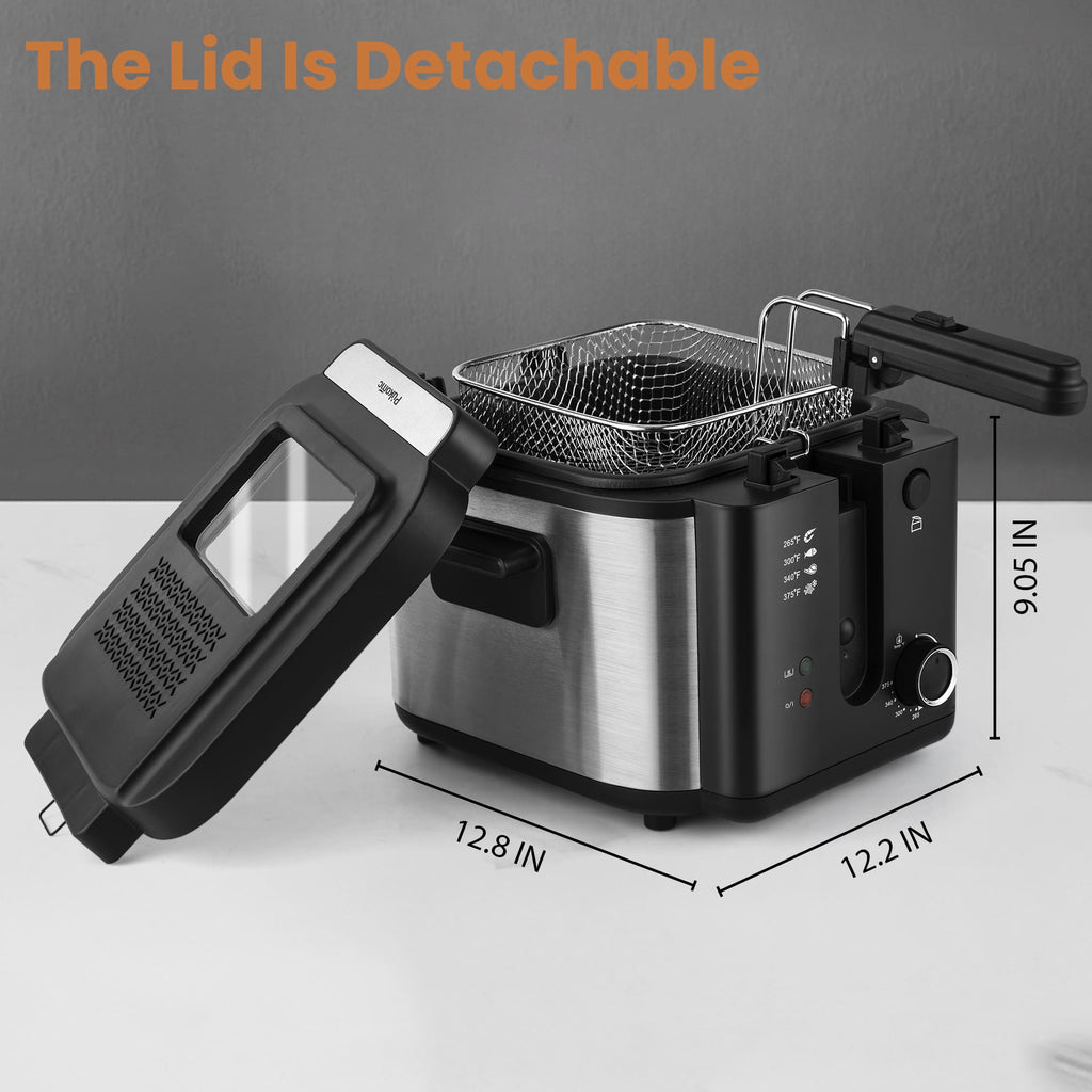 SUSTEAS Electric Fryer Machine for Home, Small Fryer for Kitchen