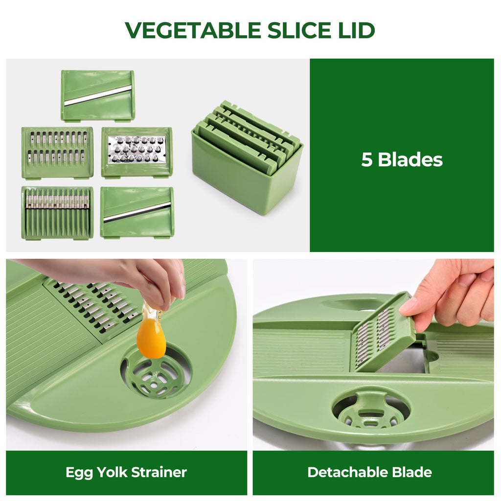 Kitchen Salad Series Essentials: Grater Machine and Salad Spinner for home, Green Color