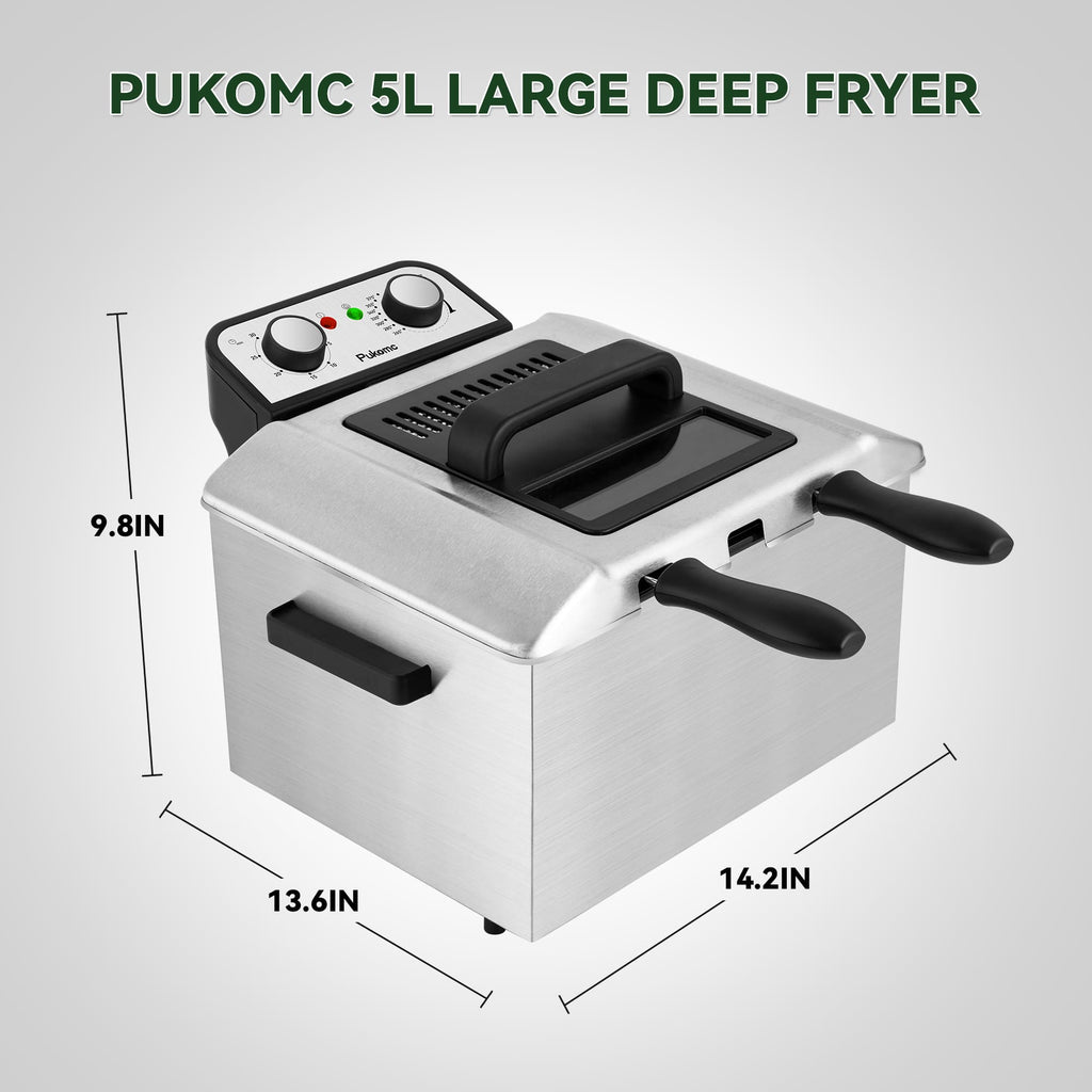 SUSTEAS Electric Fryer Machine for Home, Small Fryer for Kitchen