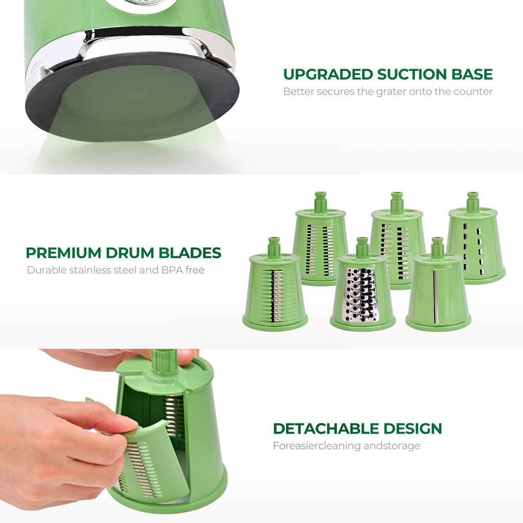 SUSTEAS New Rotary Cheese Grater & Vegetable Shredder