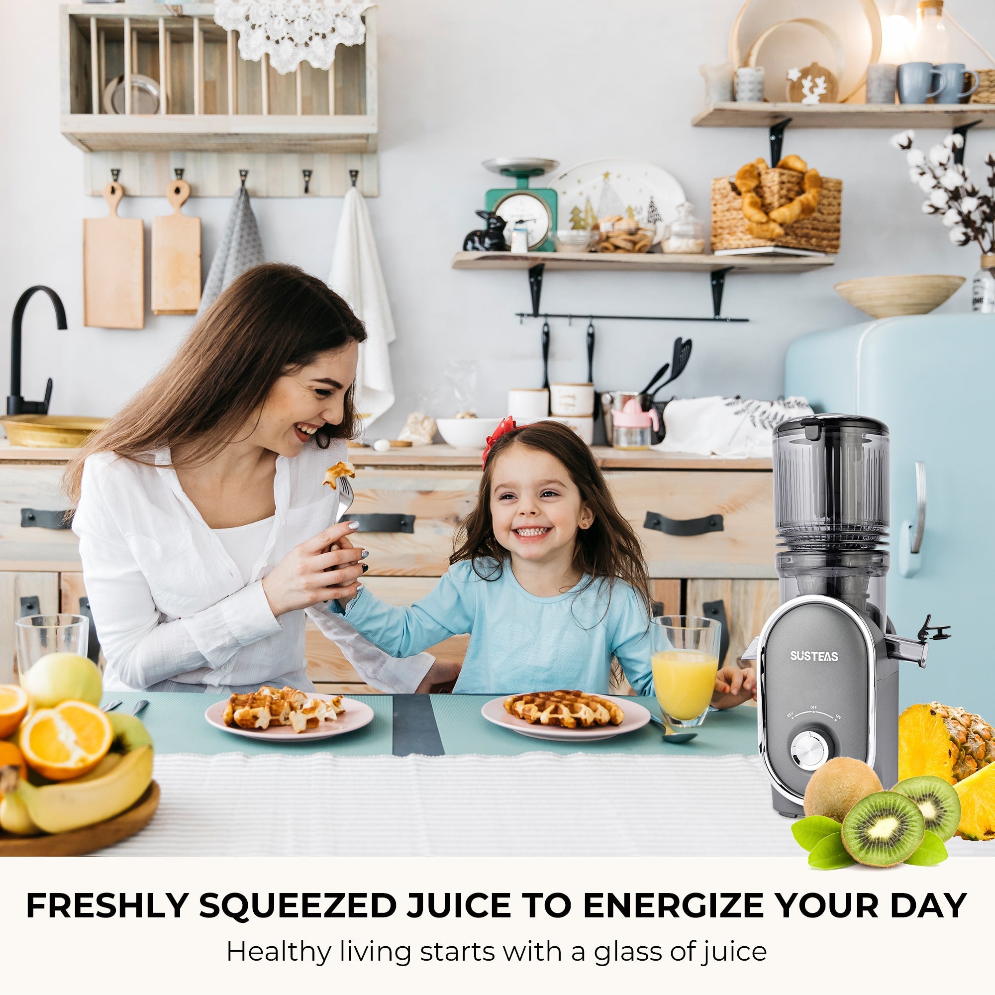 SUSTEAS Fruit Juicer for home, Dark Gray