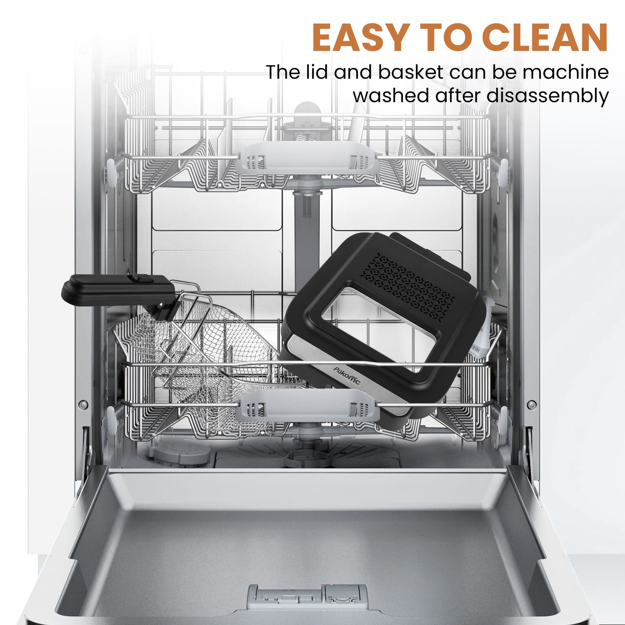 SUSTEAS Electric Fryer Machine for Home, Small Fryer for Kitchen