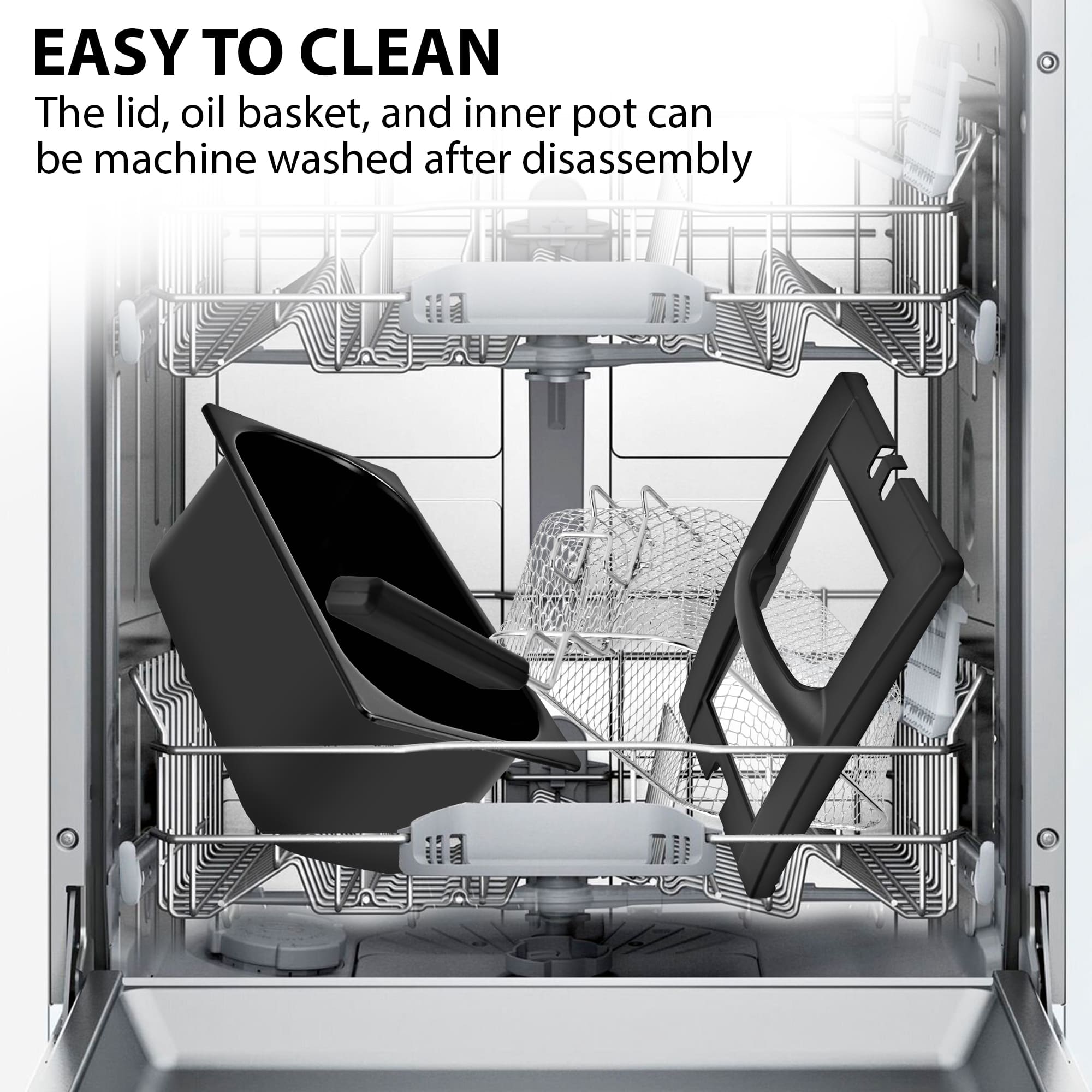 SUSTEAS Electric Fryer Machine for Home, Small Fryer for Kitchen