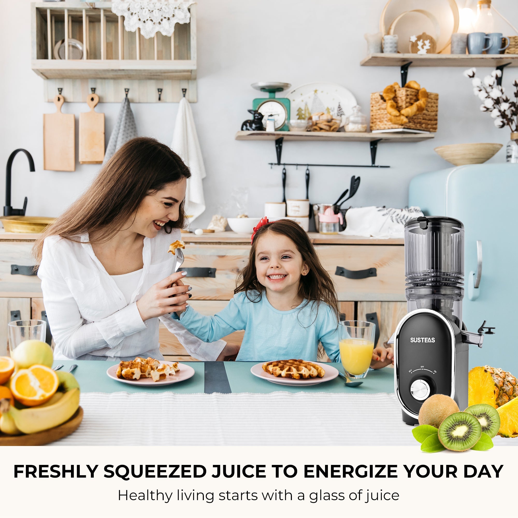 SUSTEAS Vegetable and Fruit Juicer Machine for Home Use, Best Juicer for Smoothies