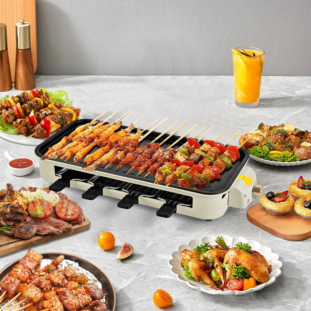 SUSTEAS Smokeless Indoor Electric Grill with Removable Extra-Large Plate