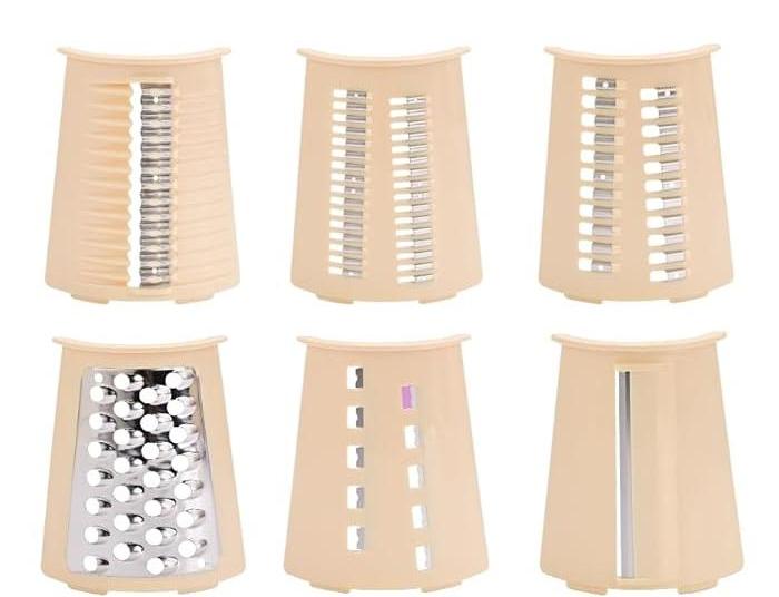 SUSTEAS New Rotary Food Cheese Grater Accessories 6 Blades and 1 Blade Storage Box